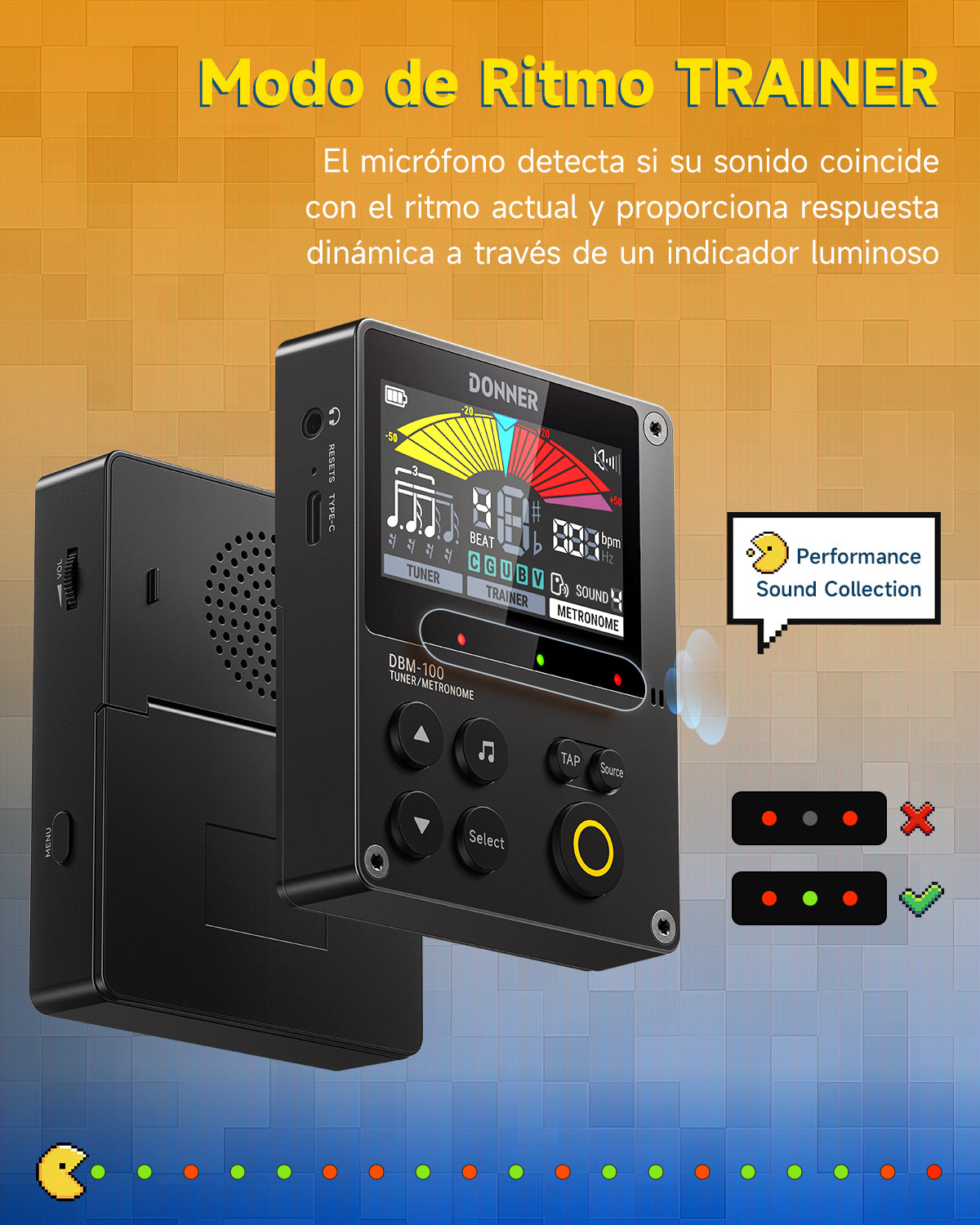 Donner DBM-100 Metrónomo recargable-Negro##