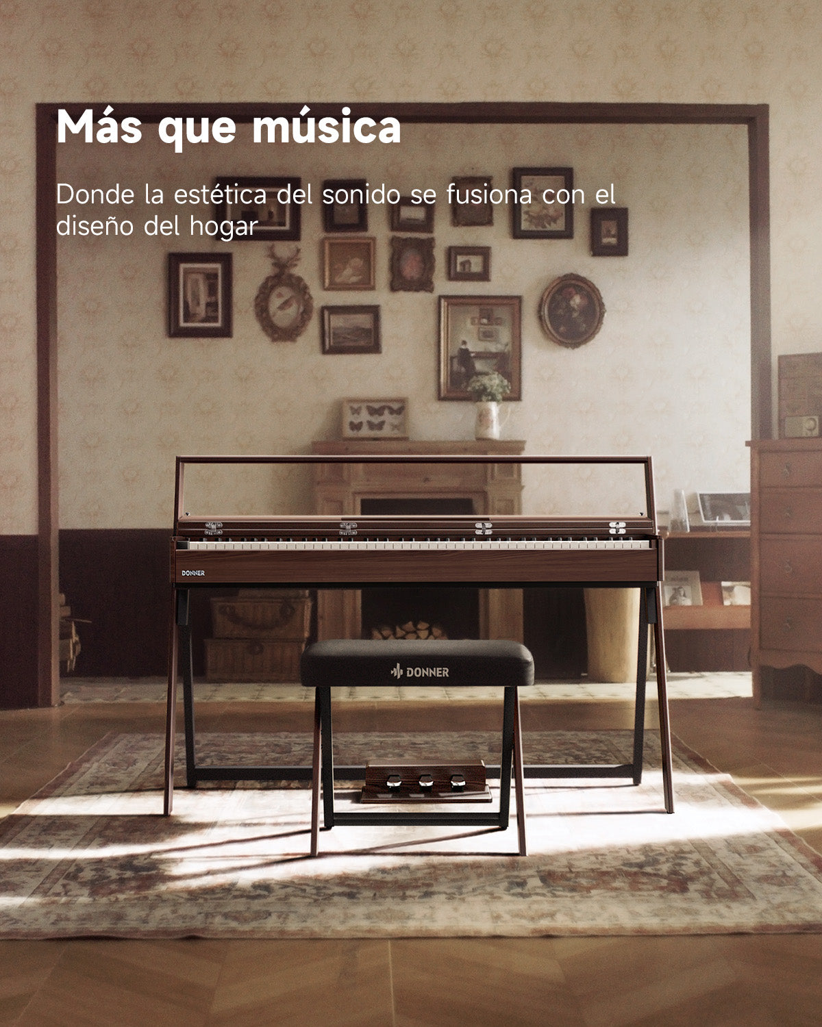 Donner OURA™ R300 Piano digital de estilo casero-Marrón##