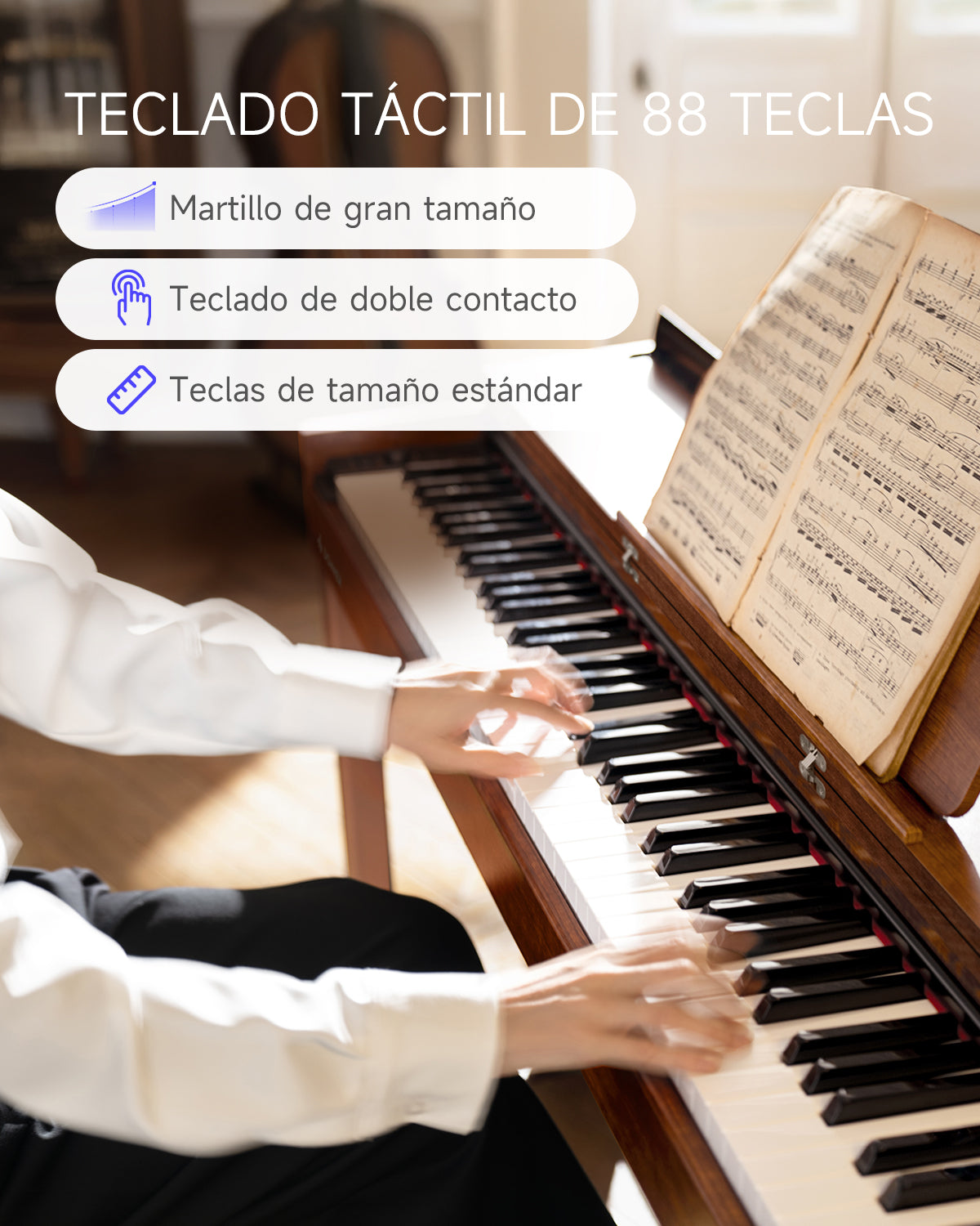 Donner DDP-200 Piano Digital con Acción de Martillo Graduada-DDP-200MK2 Versión actualizada##