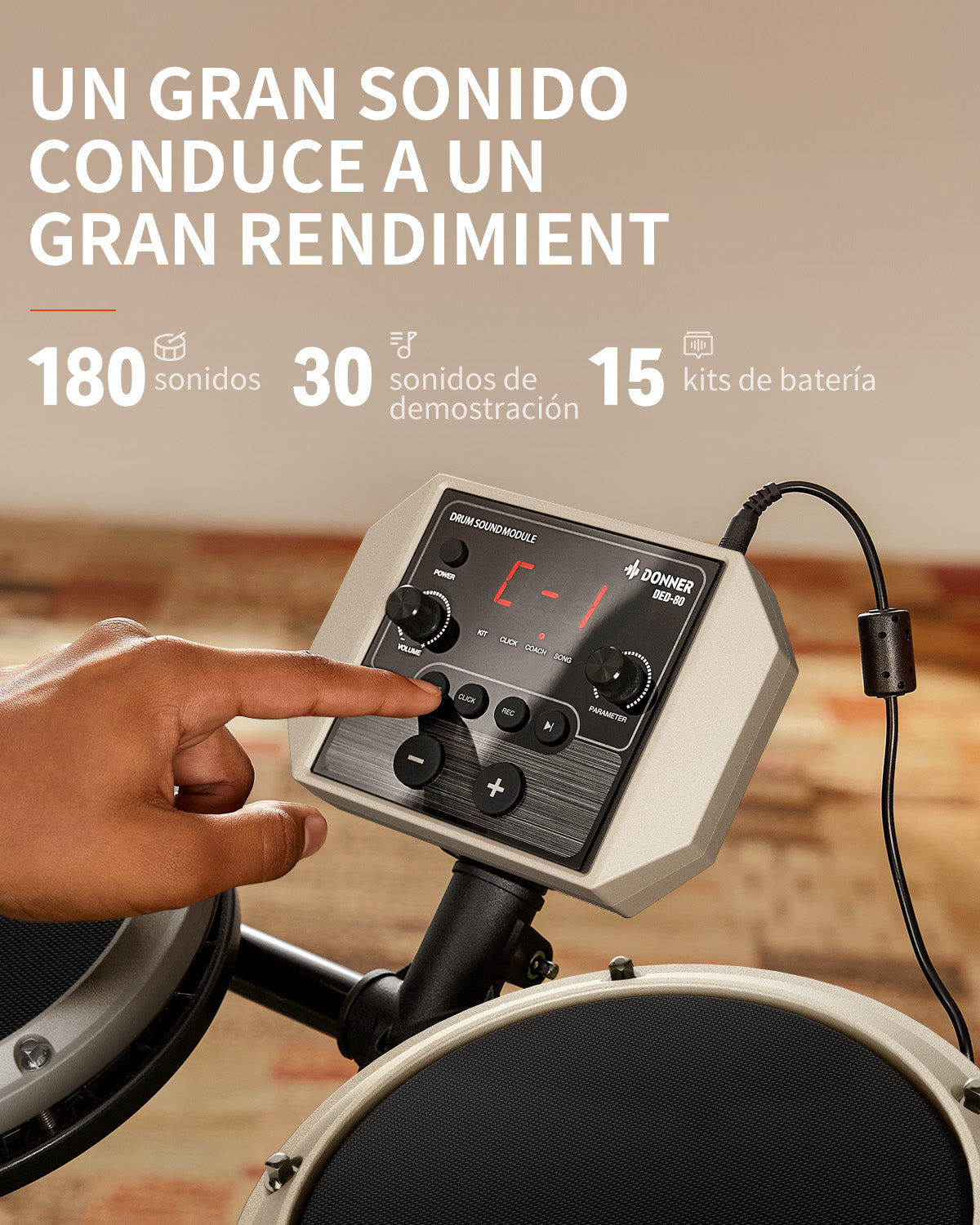 Donner DED-80 Blanco La mejor batería electrónica para principiantes
