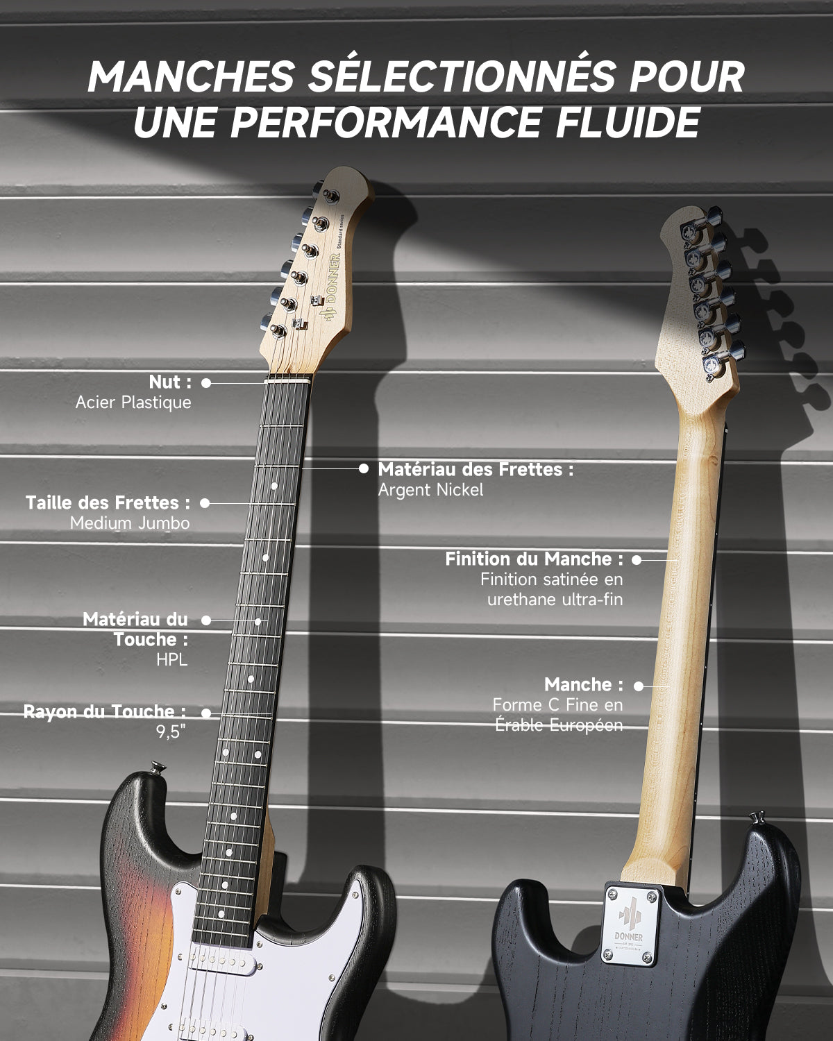 Donner DST-80 Kit de guitarra eléctrica ST esmerilada de 39 pulgadas con amplificador-Sunburst##