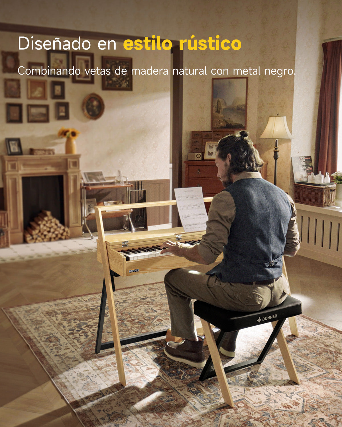 Donner OURA™ R300 Piano digital doméstico de 88 teclas Madera clara