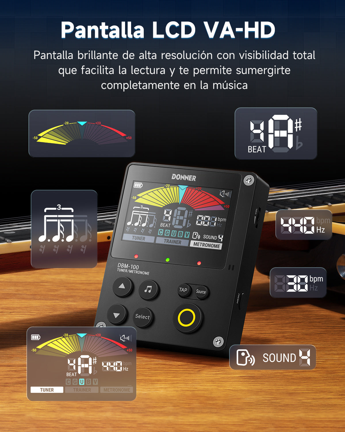 Donner DBM-100 Metrónomo recargable-Negro##