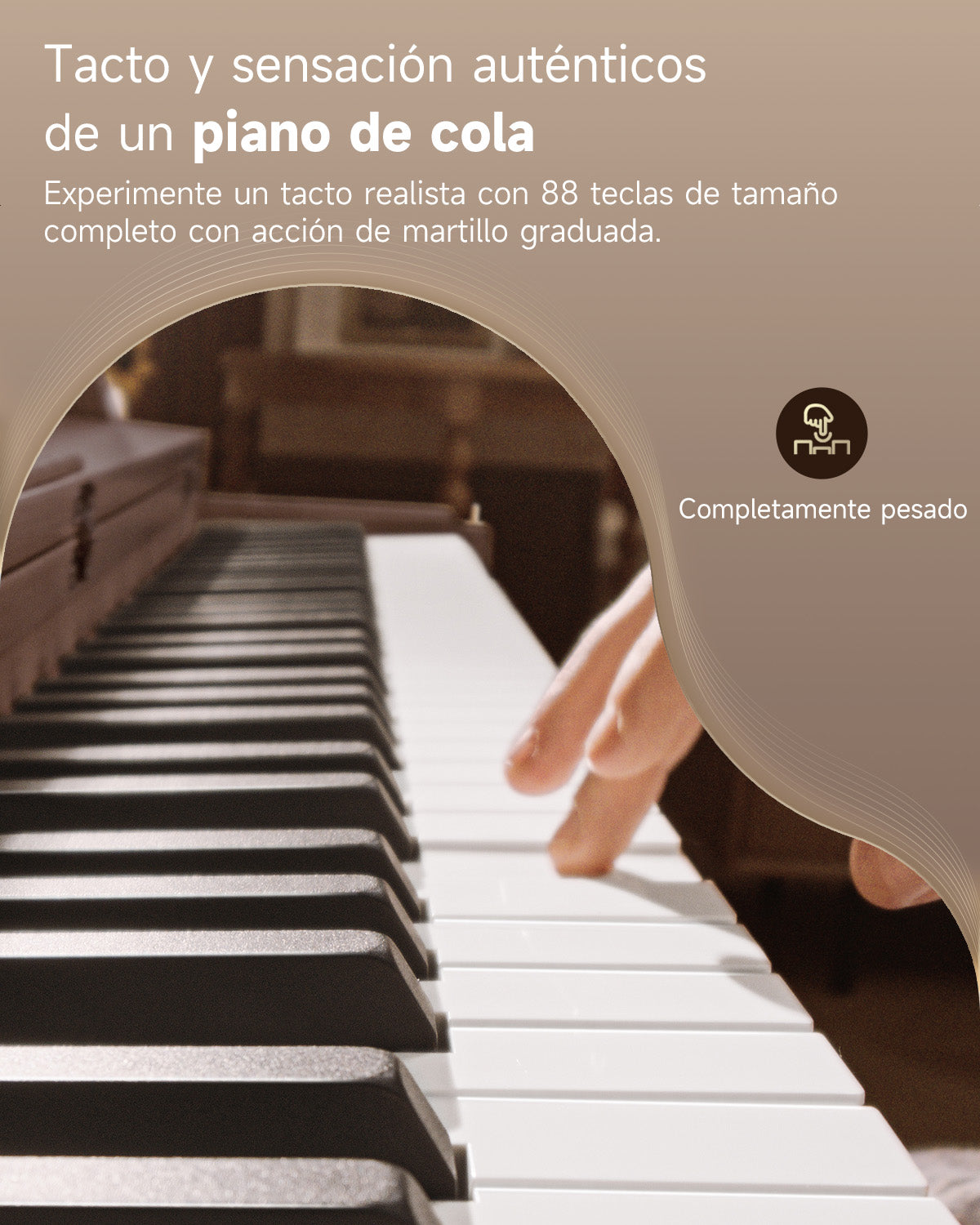 Donner OURA™ R300 Piano digital de estilo casero-Marrón##