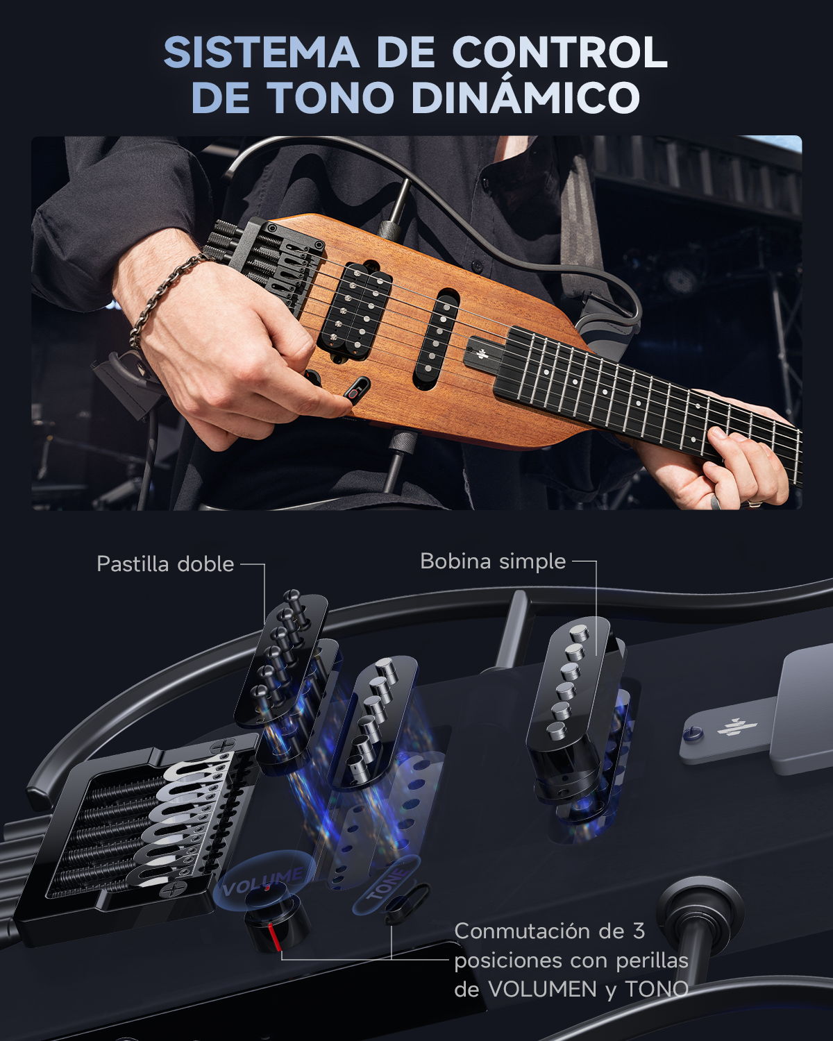 Donner HUSH-X Kit de guitarra eléctrica para viajar