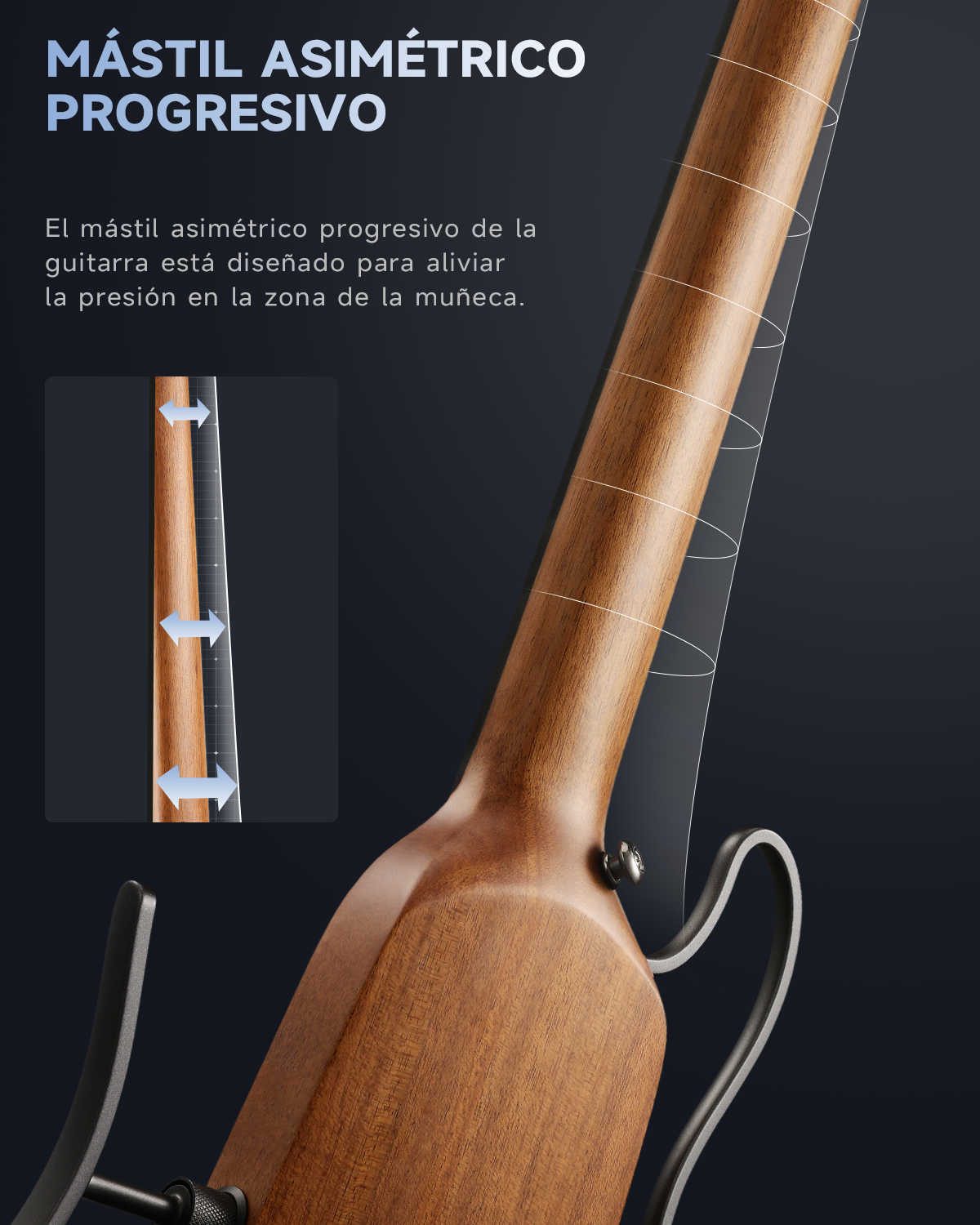 Donner HUSH™ X Guitarra eléctrica ultraligera sin cabeza-Natural##
