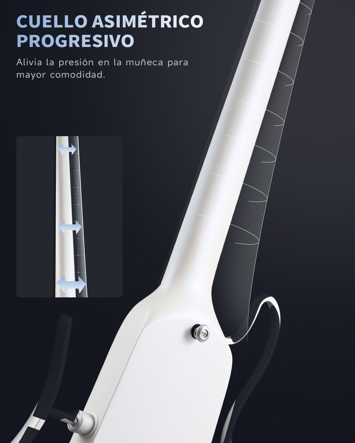 Donner HUSH™ X Guitarra eléctrica ultraligera sin cabeza-Blanco##