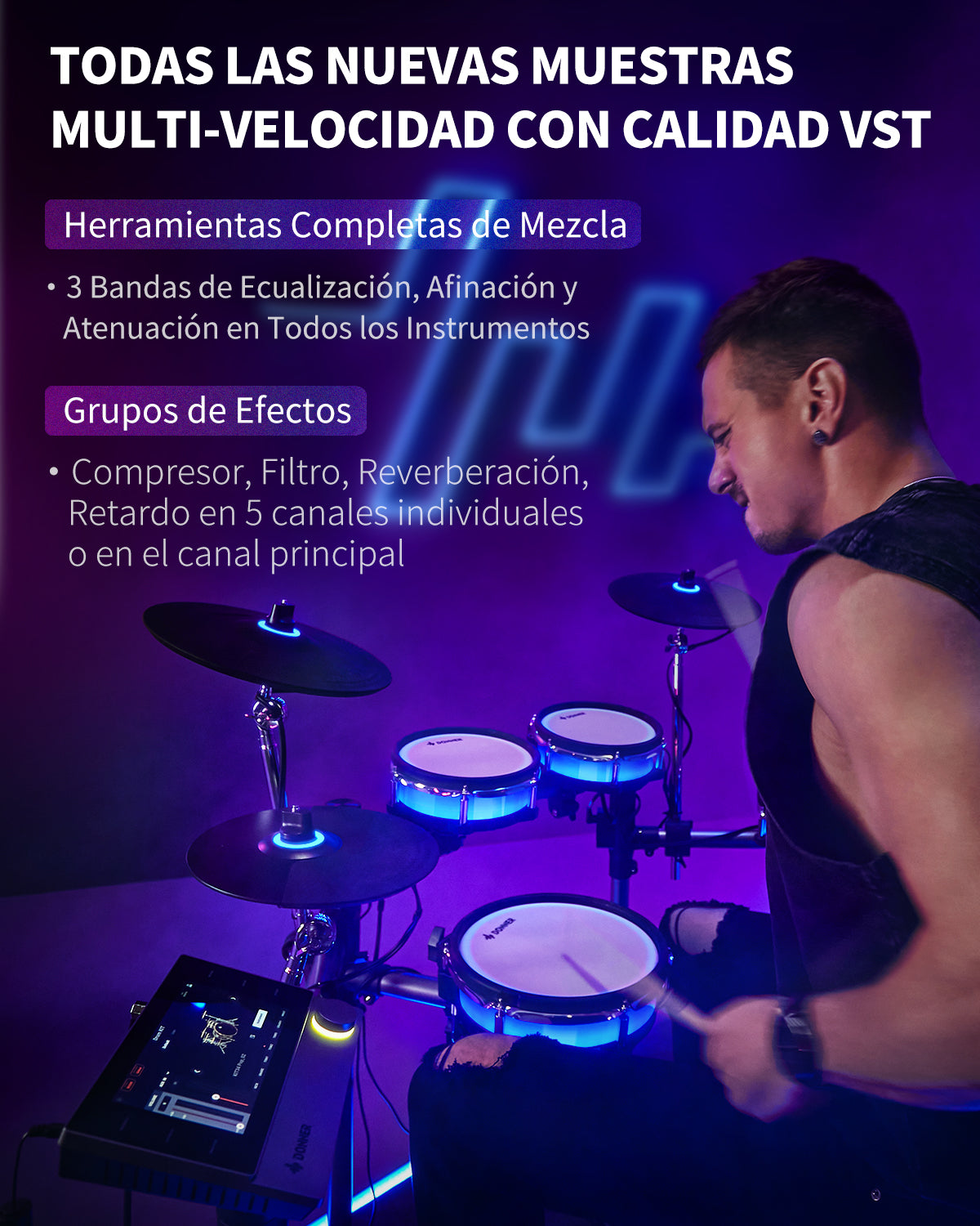 Batería electrónica Donner BackBeat
