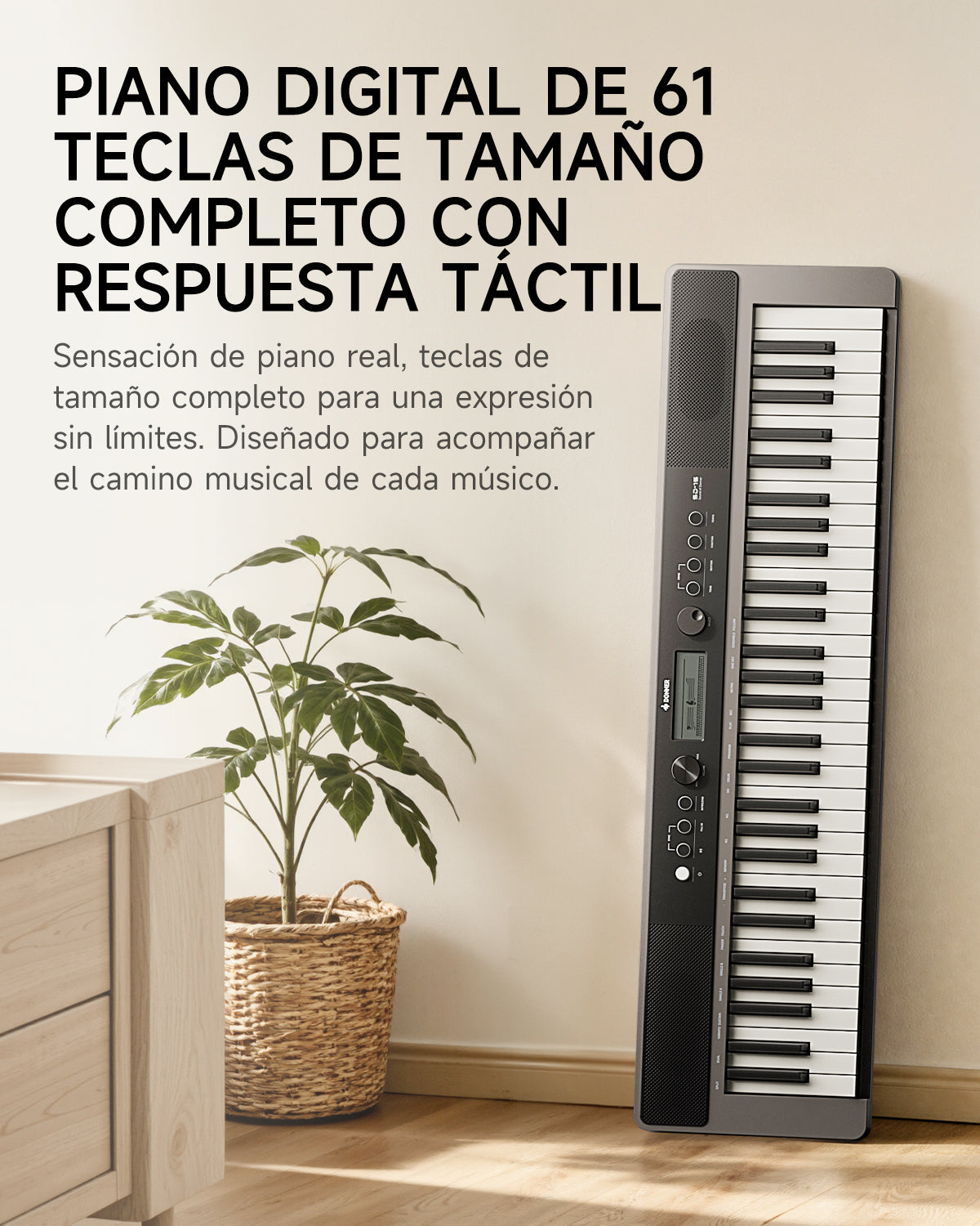 DONNER SD-15 Teclado electrónico de 61 teclas Gris