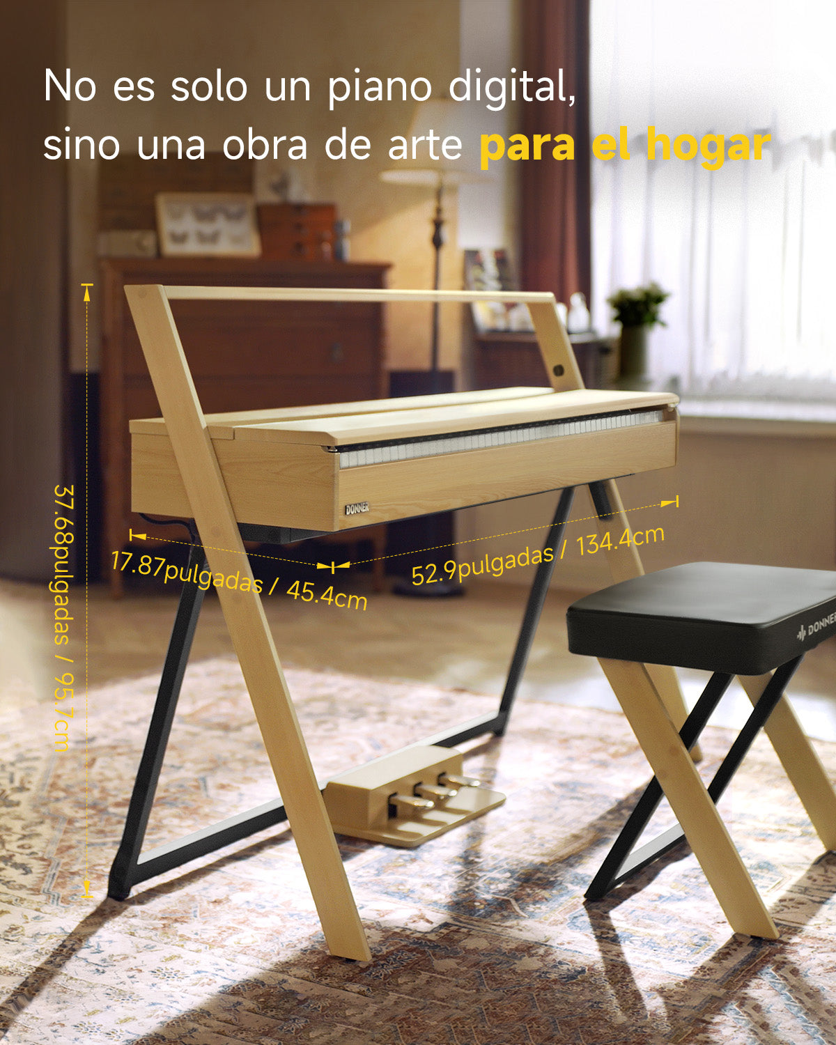 Donner OURA™ R300 Piano digital doméstico de 88 teclas Madera clara