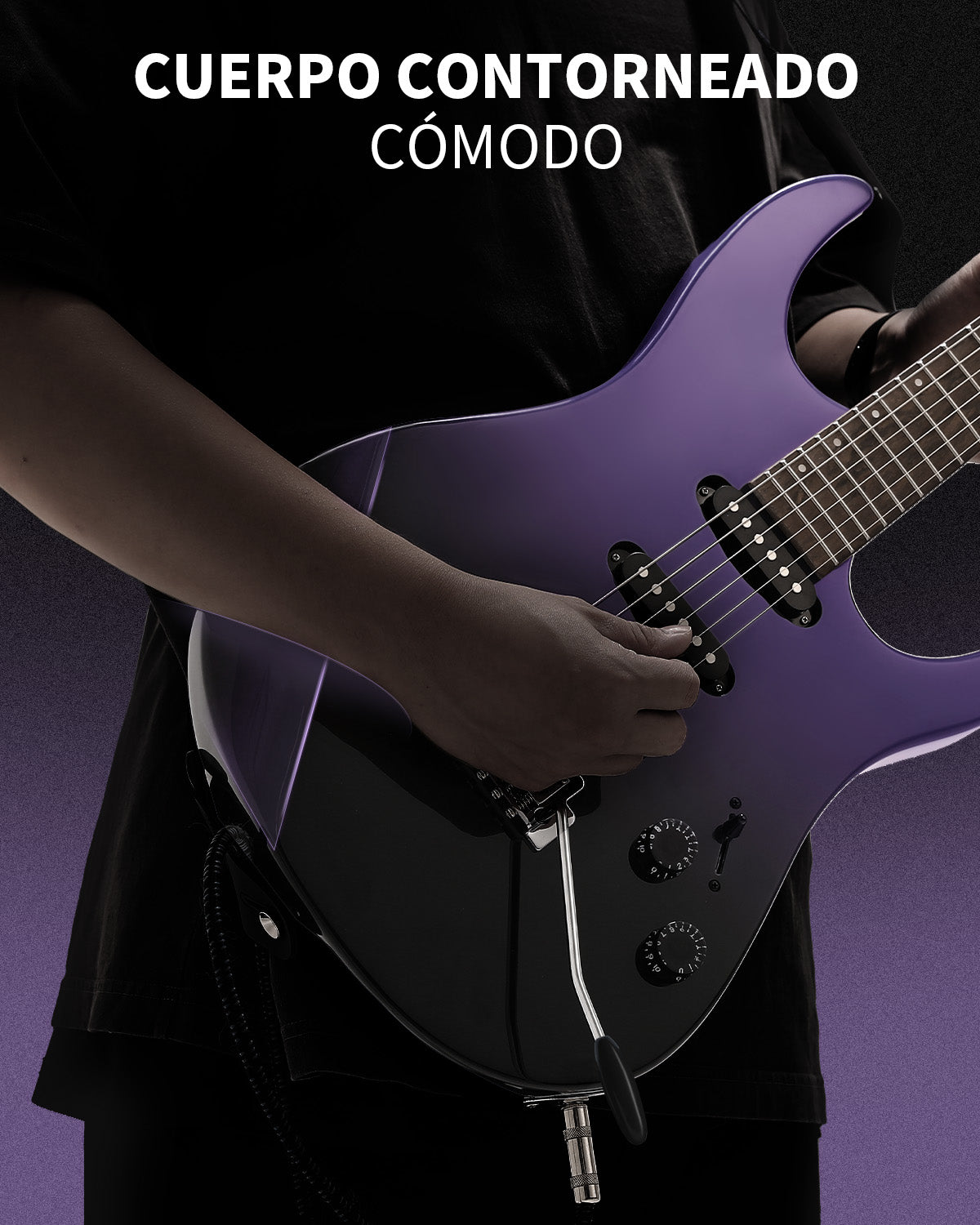 Donner DMT‑66 Guitarra eléctrica-Degradado negro a púrpura##