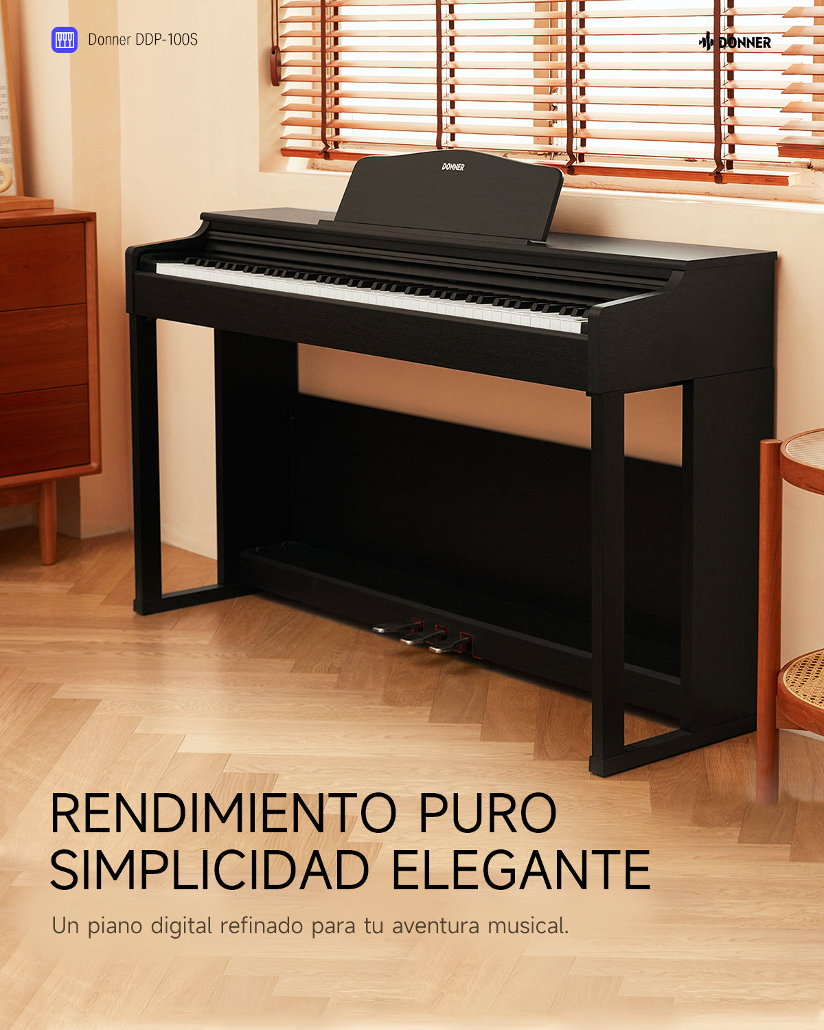 Donner DDP-100S Piano Digital con Mecanismo de Martillo Progresivo