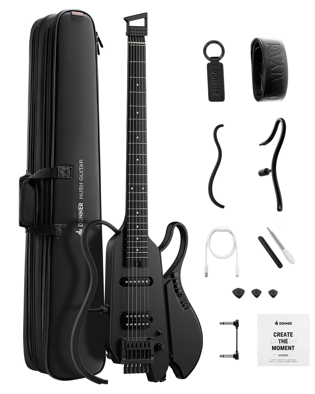Donner HUSH X LIVE guitarra de viaje (Edición MIYAVI disponible)