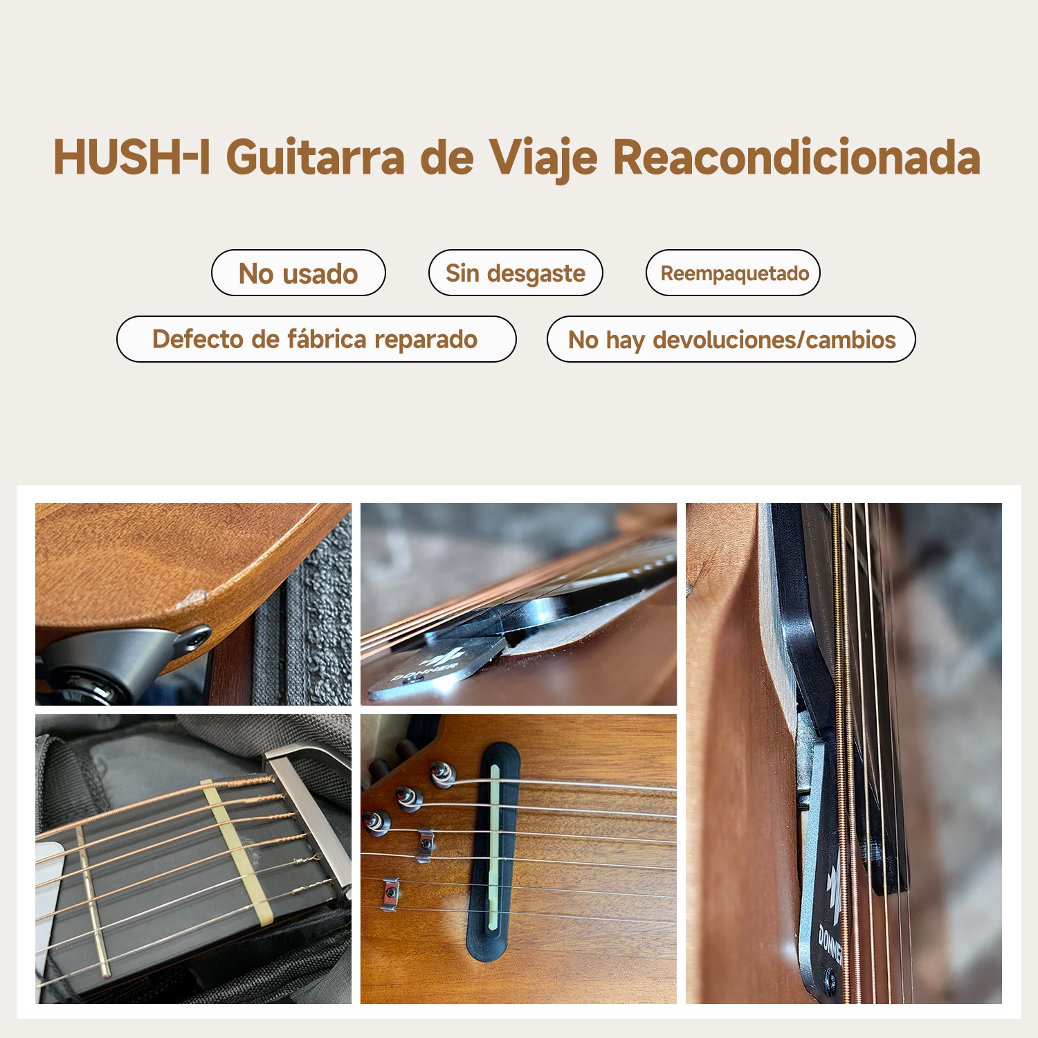 【Caja Abierta】Donner HUSH™ I Guitarra de viaje ultraligera y portátil