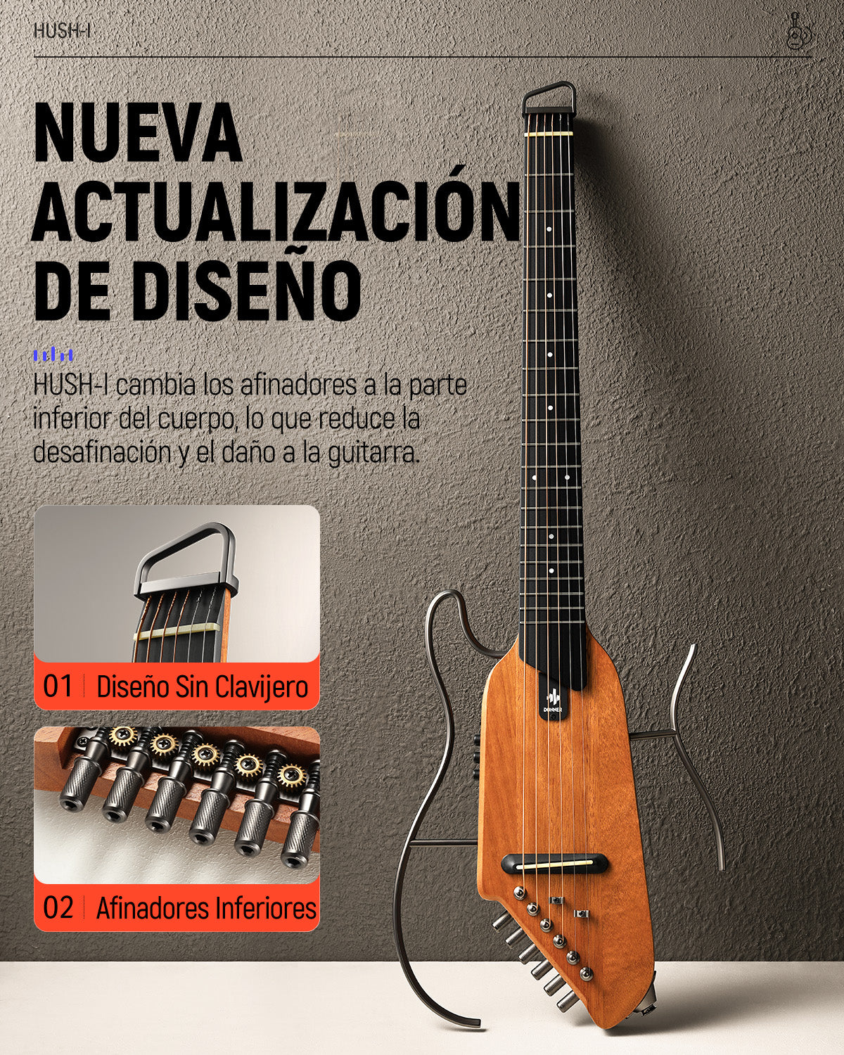 【Caja Abierta】Donner HUSH™ I Guitarra de viaje ultraligera y portátil