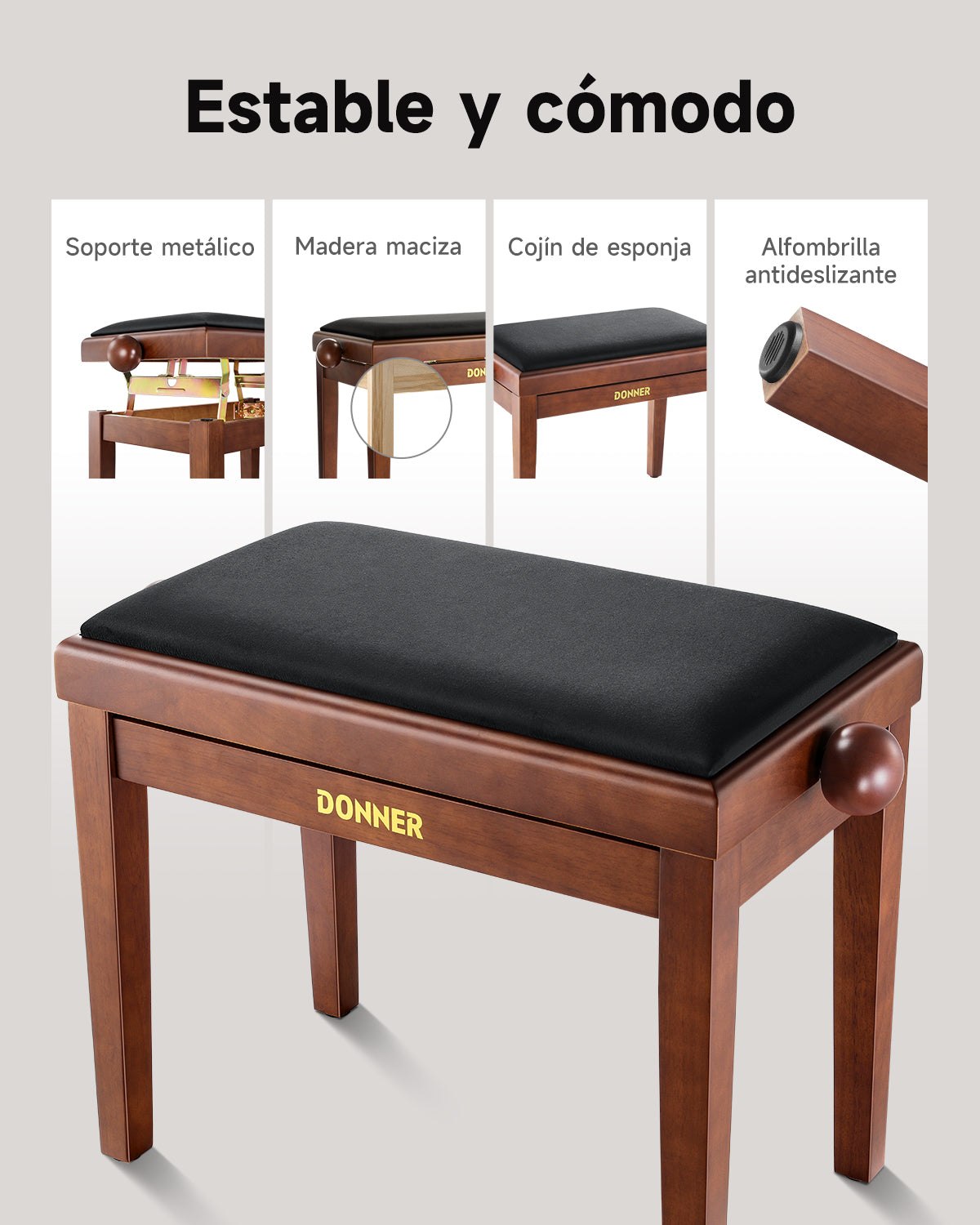 Donner Banco de piano con altura regulable
