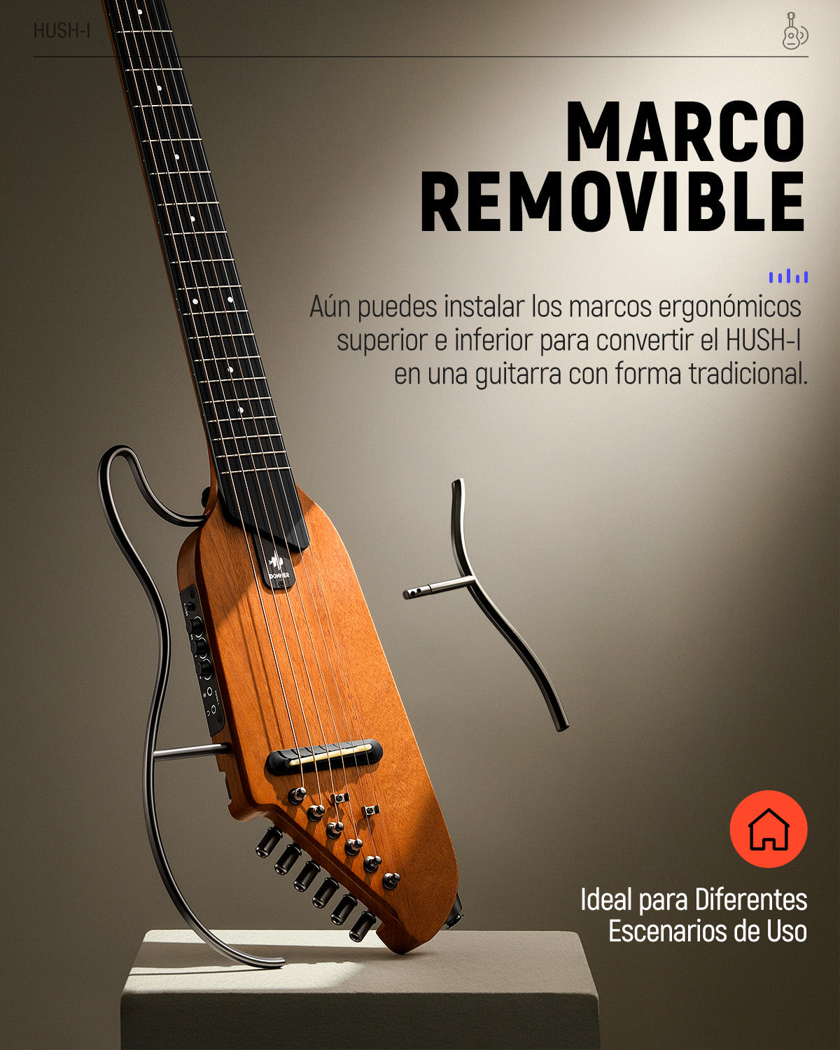 【Caja Abierta】Donner HUSH™ I Guitarra de viaje ultraligera y portátil