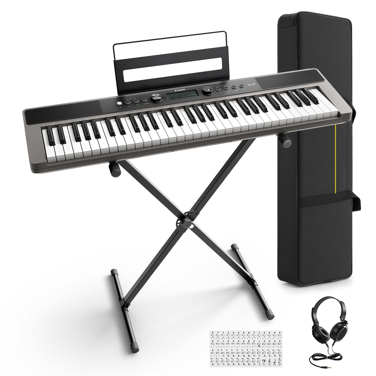 DONNER SD-15 Teclado electrónico de 61 teclas Gris