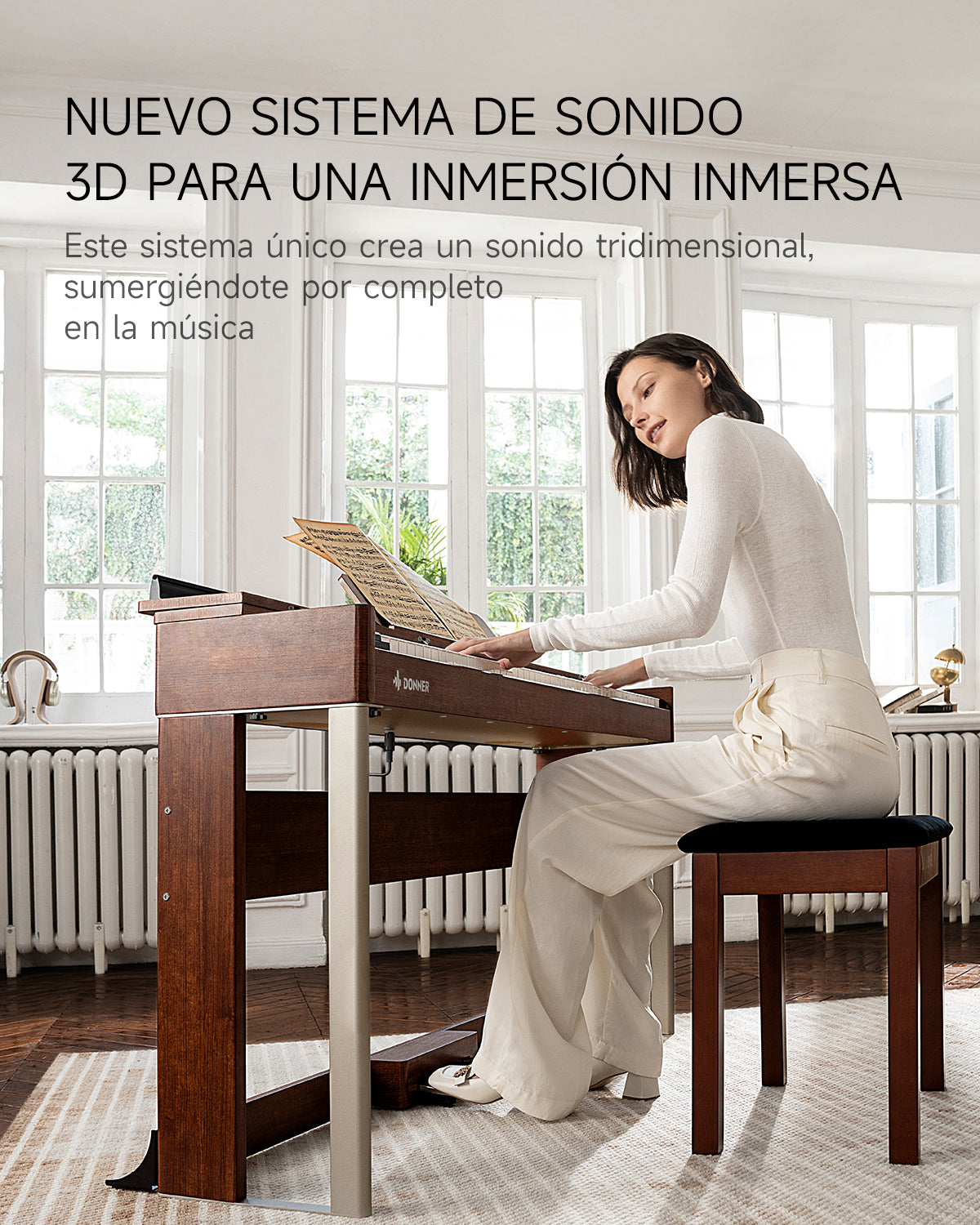 Donner DDP-200 Piano Digital con Acción de Martillo Graduada-DDP-200MK2 Versión actualizada##
