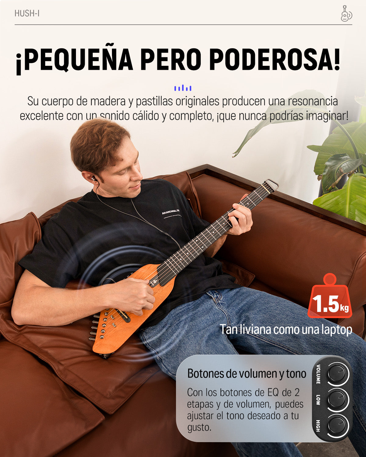 【Caja Abierta】Donner HUSH™ I Guitarra de viaje ultraligera y portátil