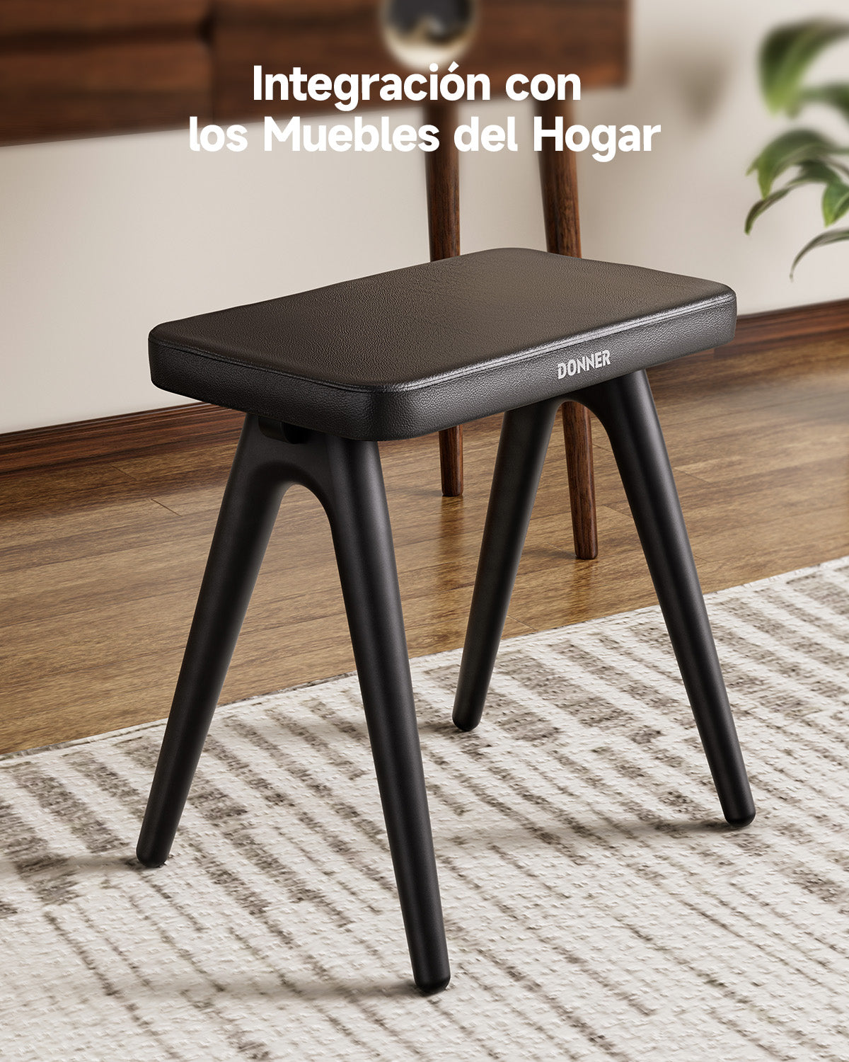 Donner DKB-100 Banco de piano de madera maciza estilo hogareño