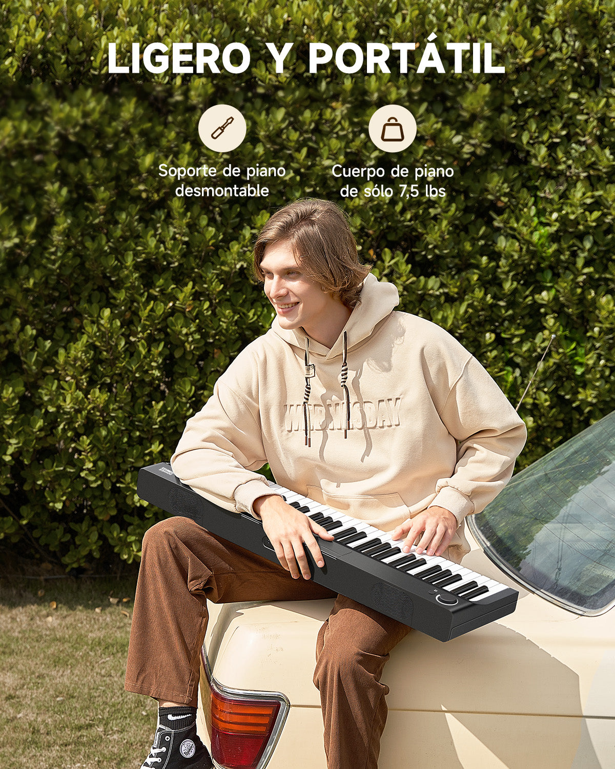 DONNER DK-10S Juego de teclado electrónico vertical de 61 teclas-Negro##
