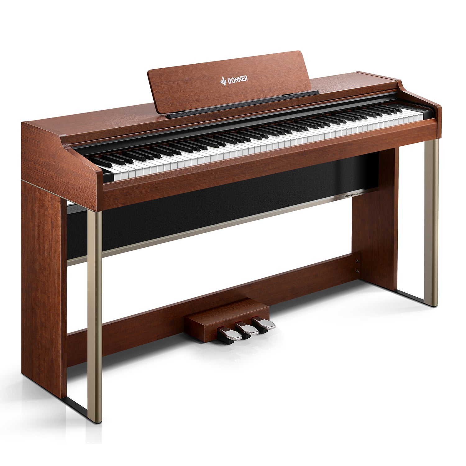 Donner DDP-200 PRO Piano digital vertical ponderado con 88 teclas y acción de martillo graduada progresiva-Madera##
