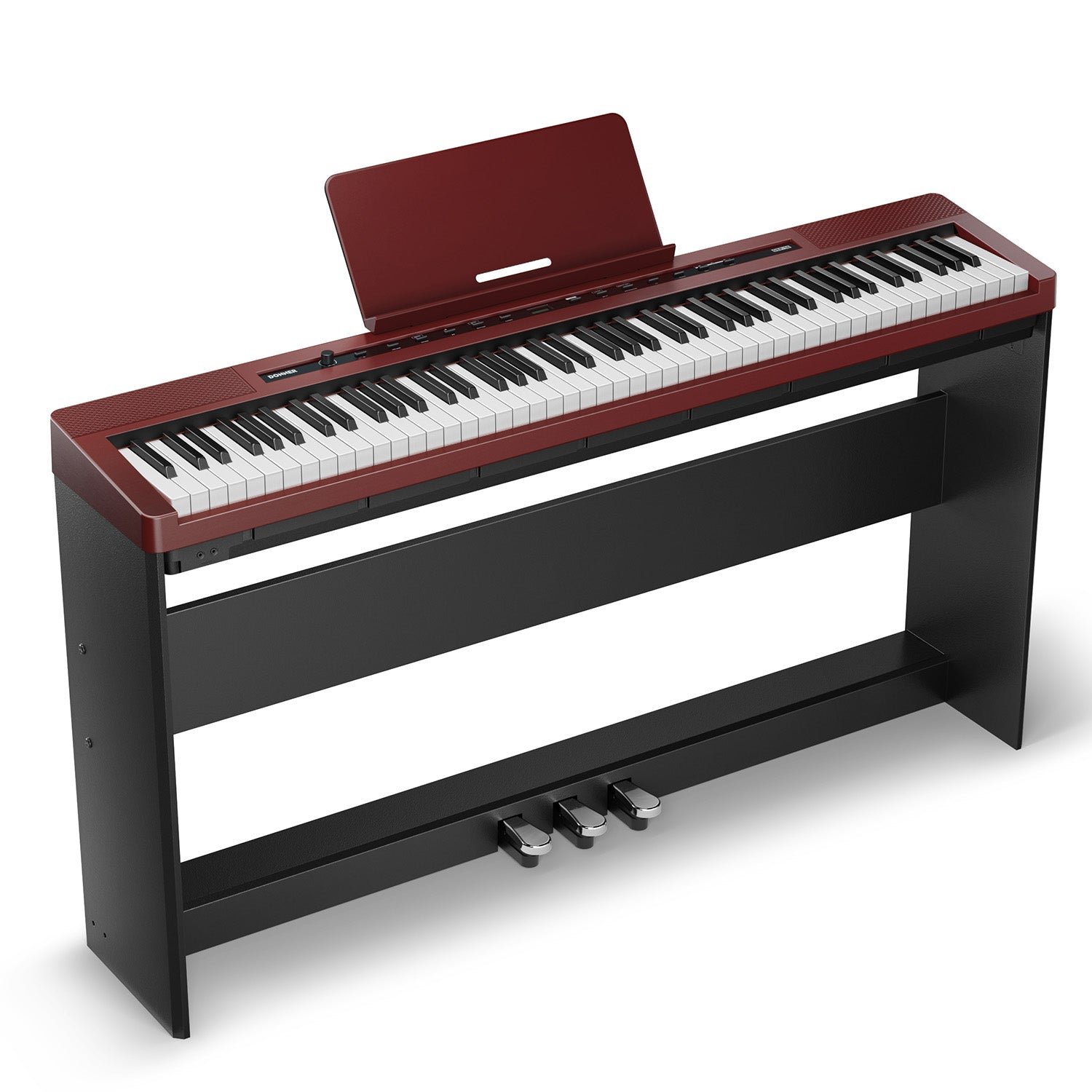 Donner DEP-16S Piano digital de acero pesado-Rojo##