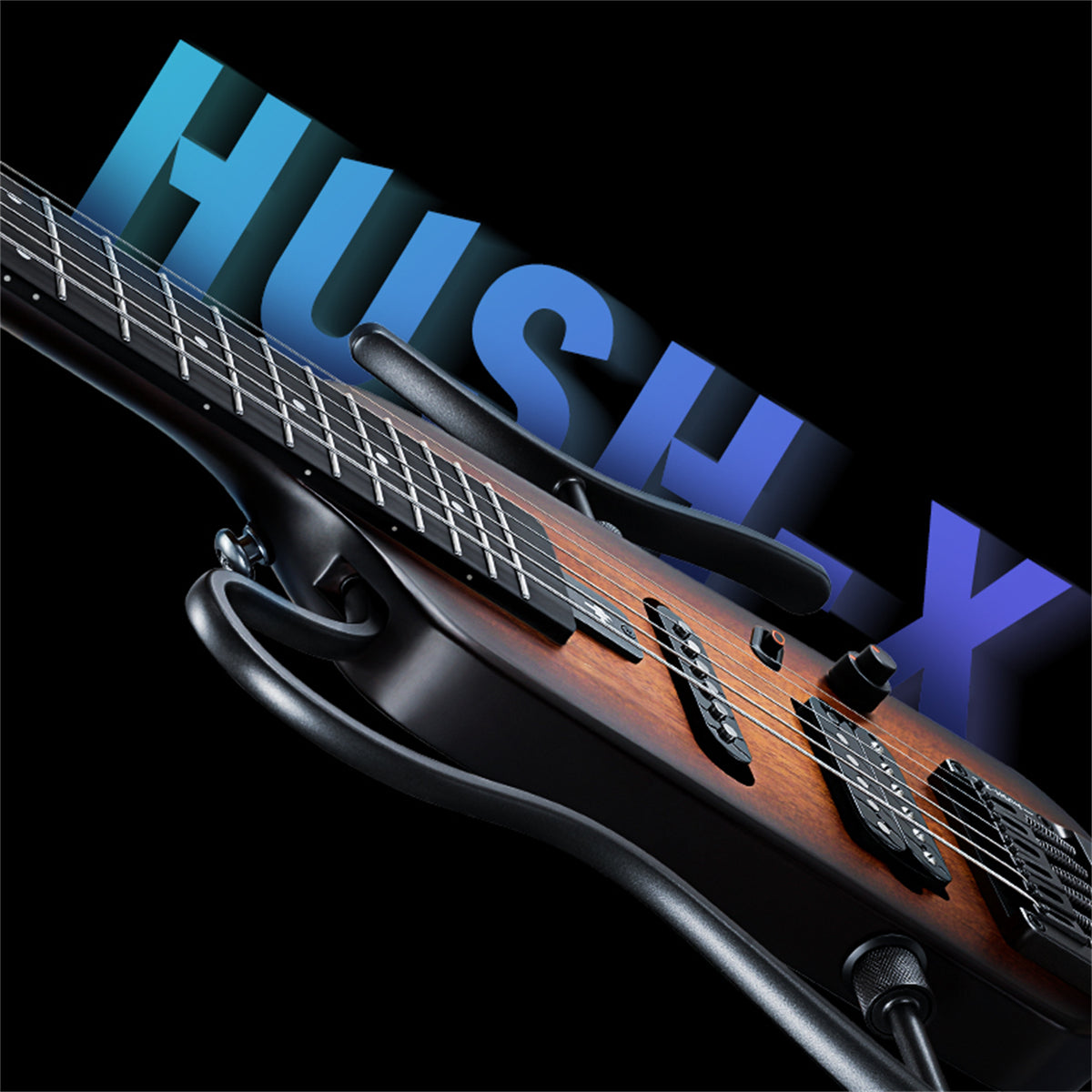 Donner HUSH™ X Guitarra eléctrica ultraligera sin cabeza-Sunburst##