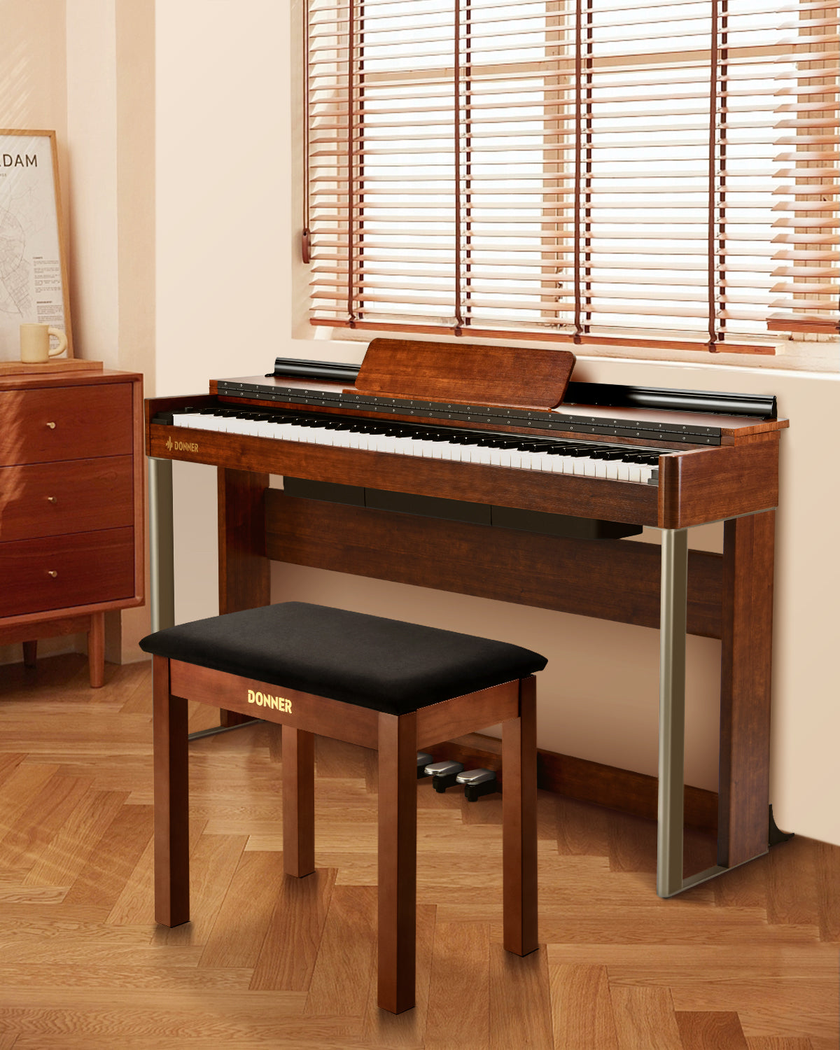 Donner DKB-10 banco para piano-Marrón##