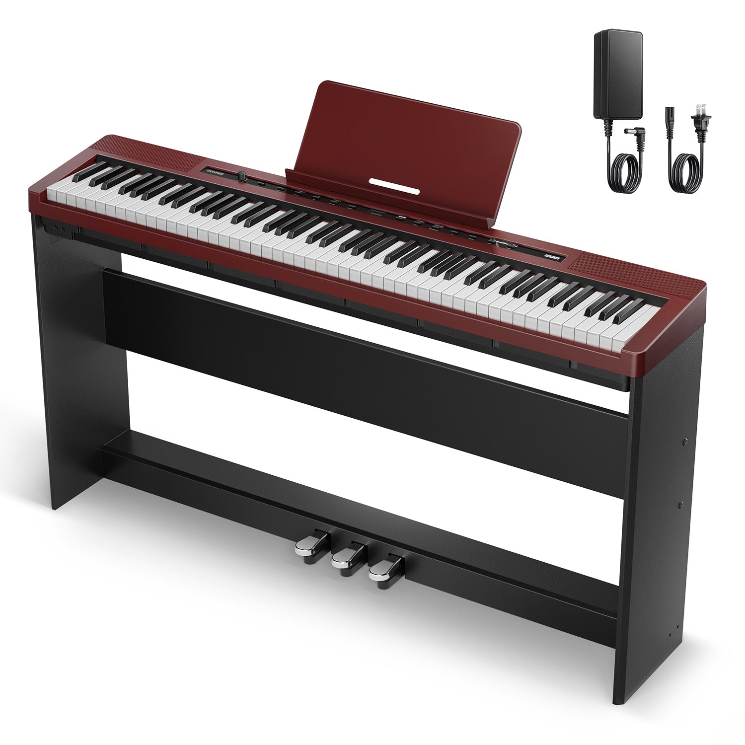 Donner DEP-16S Piano digital de acero pesado-Rojo##