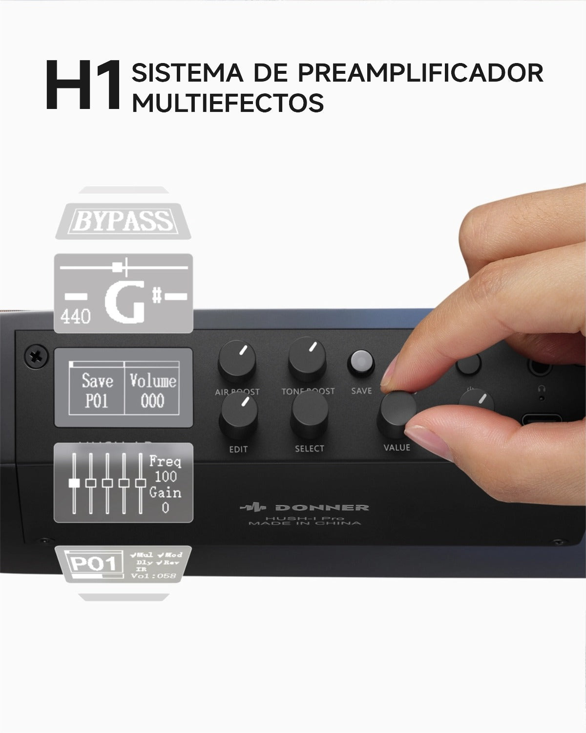 Donner HUSH™ I PRO Guitarra de viaje-Vuelo al Espacio Profundo##