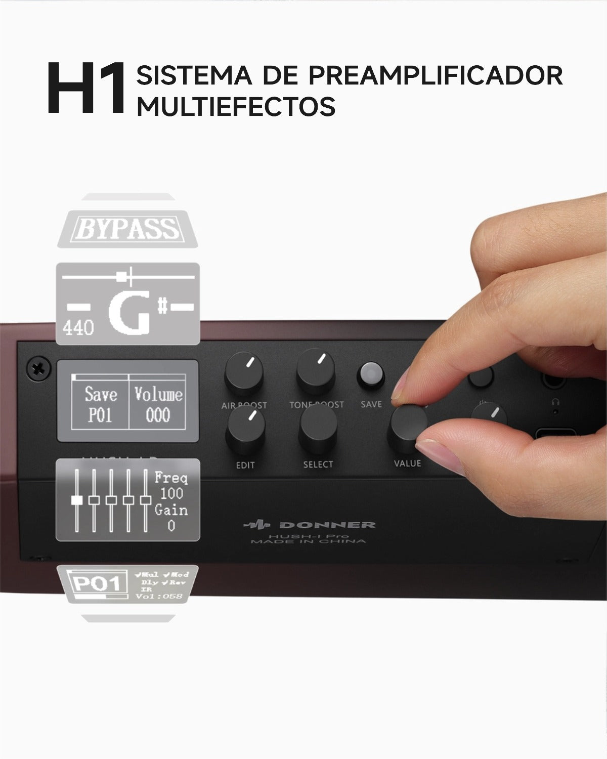 Donner HUSH™ I PRO Guitarra de viaje-Gradiente Maillard##