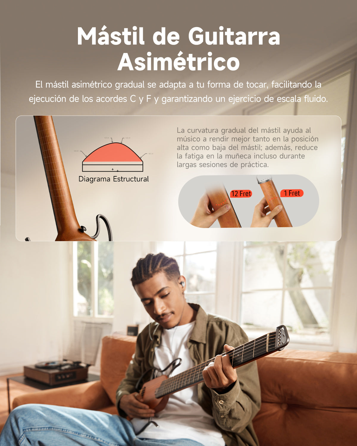 Donner HUSH™ I Guitarra de viaje ultraligera y portátil-Caoba##