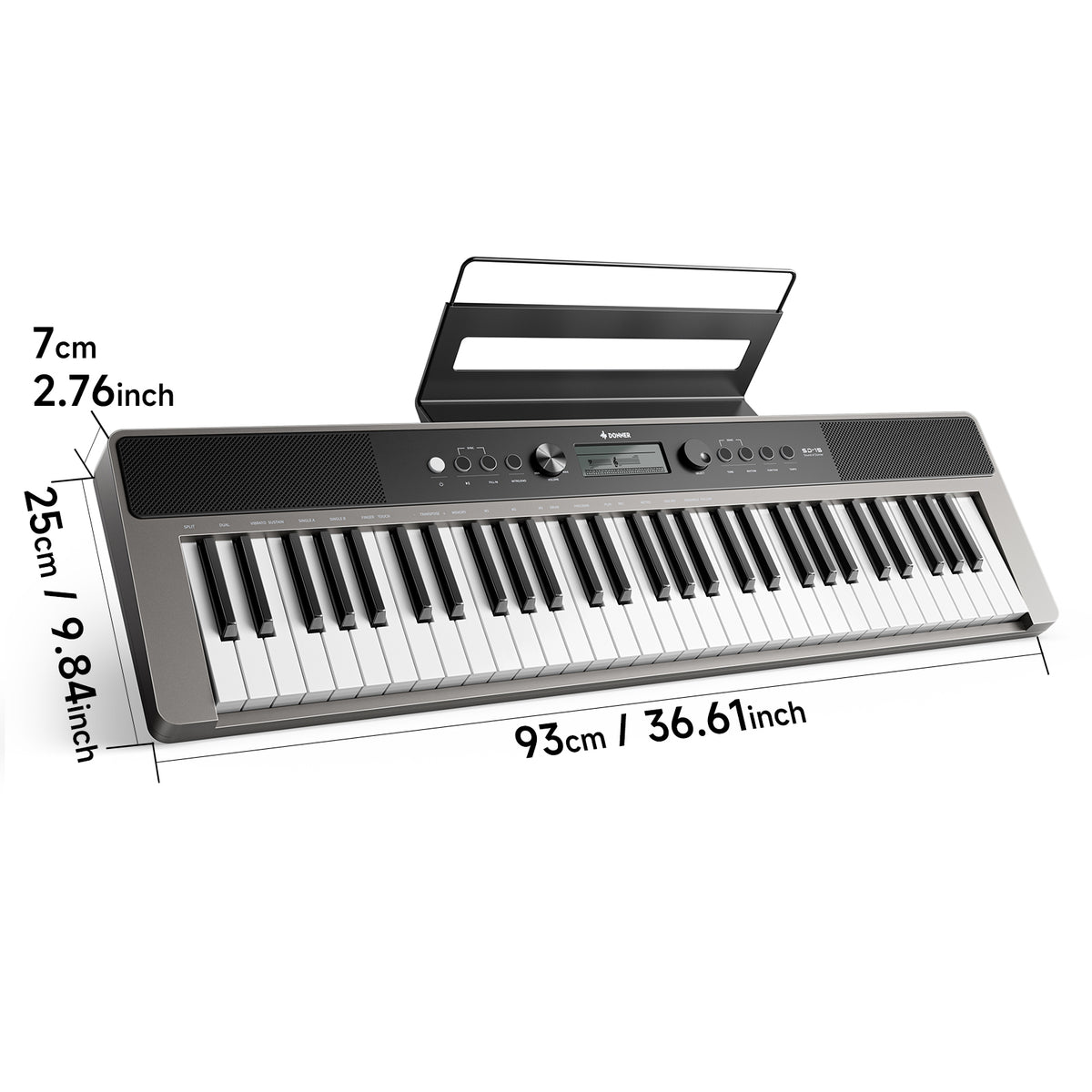 DONNER SD-15 Teclado electrónico de 61 teclas Gris