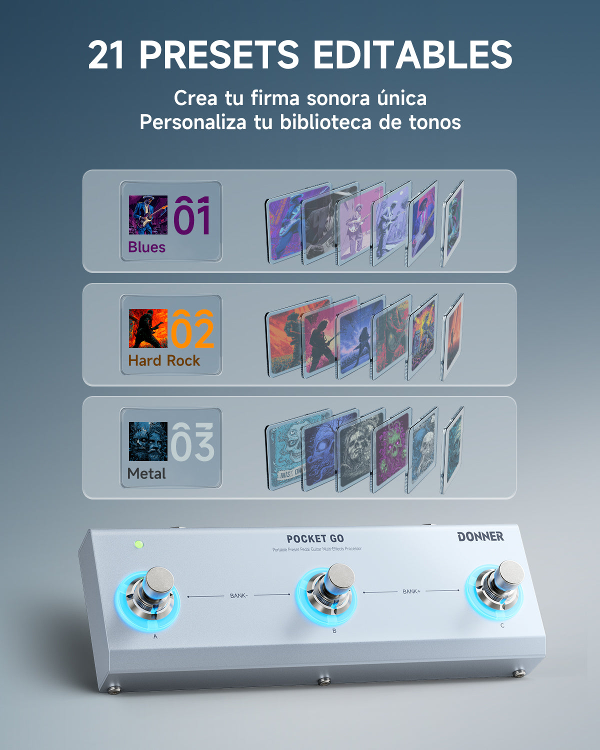 Donner Pocket Go Procesador de efectos múltiples pedal
