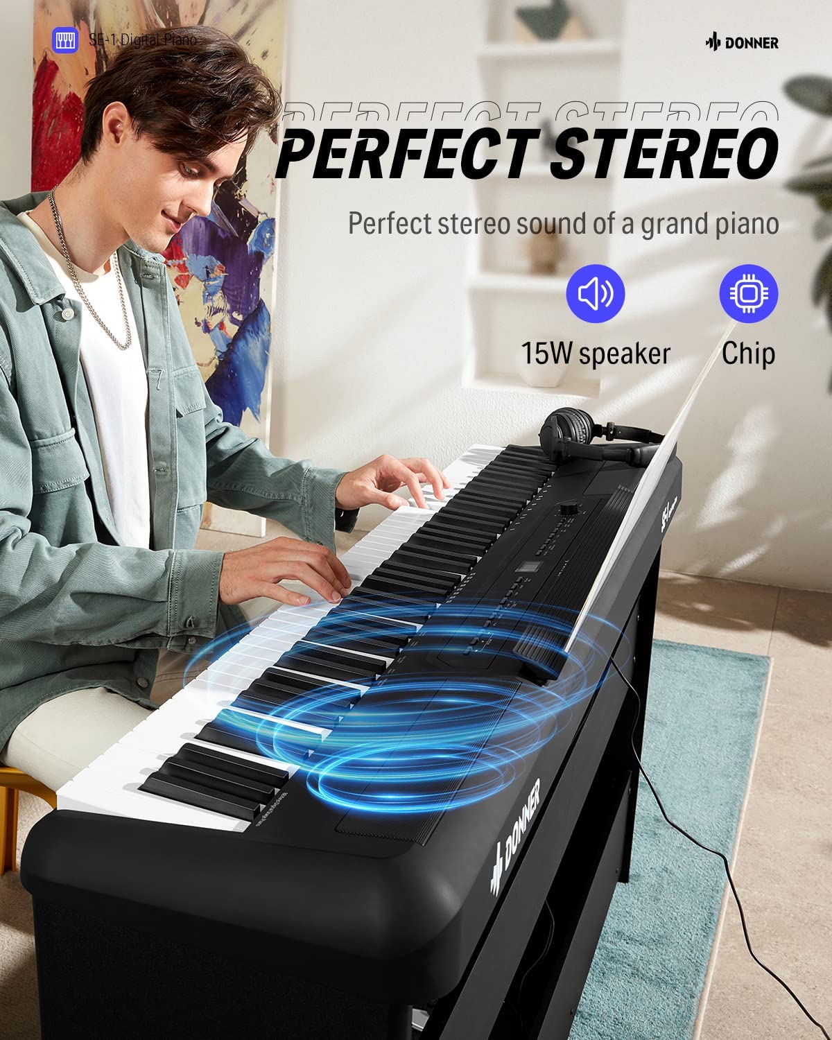 Donner SE-1 piano digital de 88 teclas con teclas ponderadas
