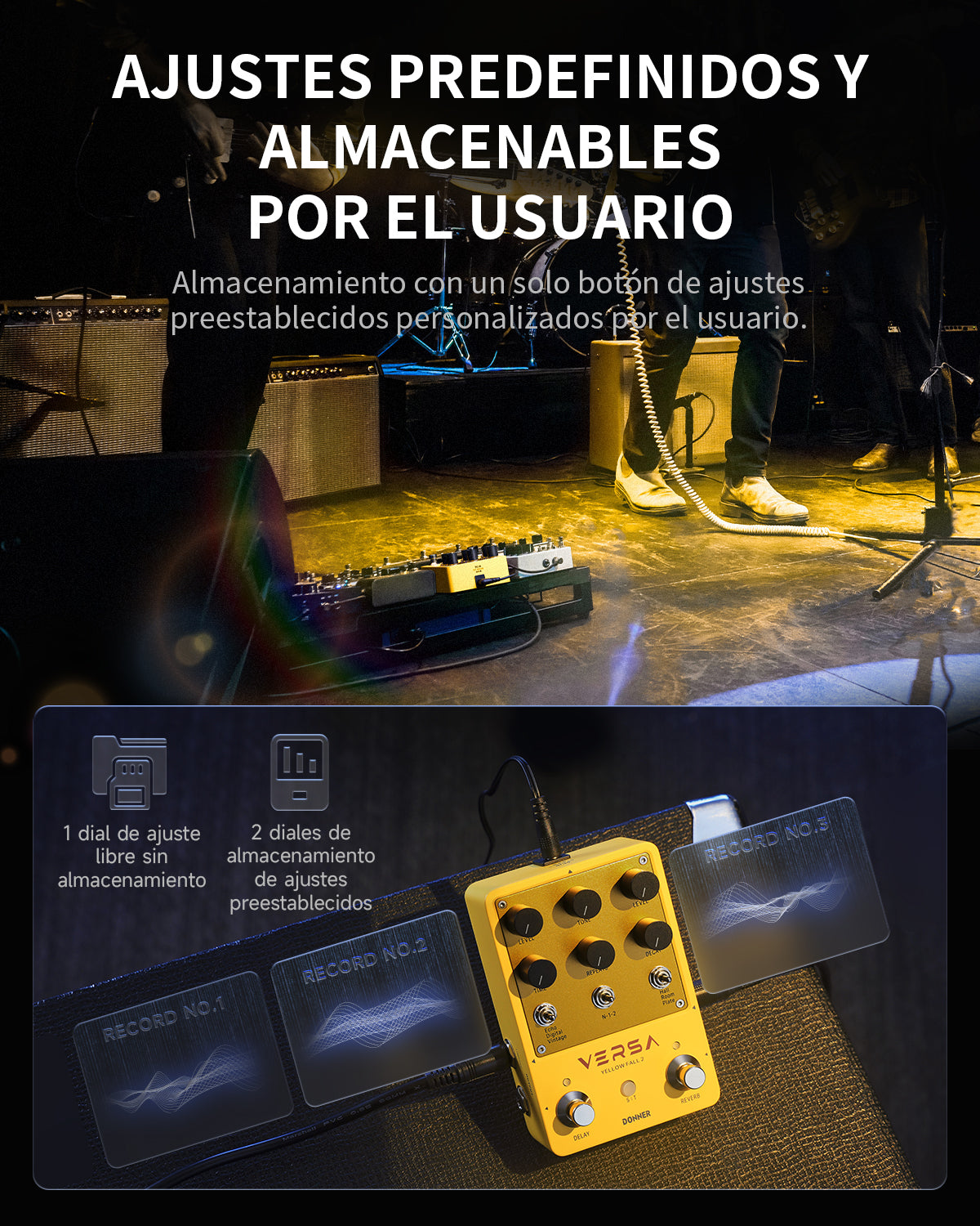 Donner Yellow Fall II Pedal efecto reverb y delay
