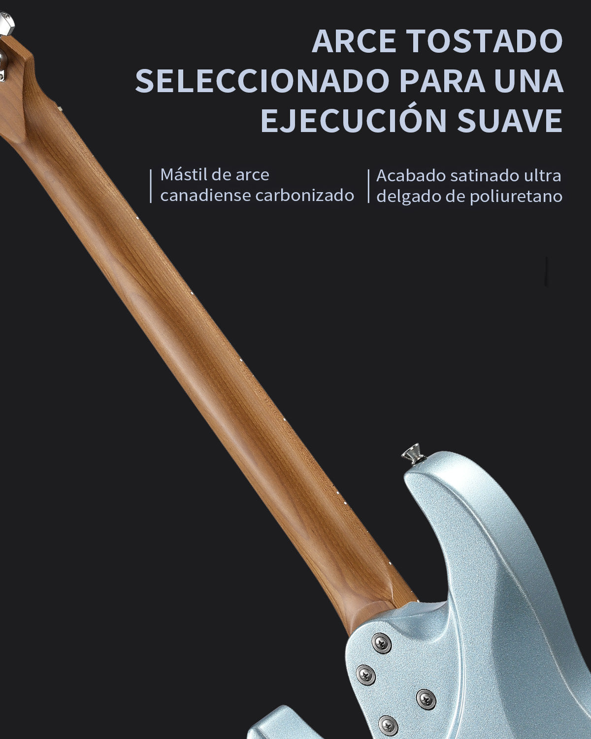 Donner DST-550 Guitarra Eléctrica ST de 39" con Pastilla HSS y Cuerpo Sólido de Álamo-Azul##