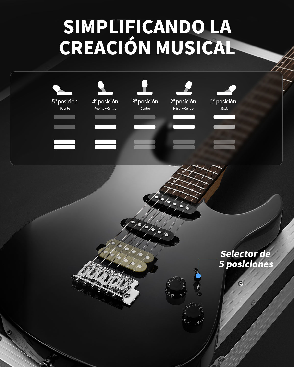 Donner DMT‑66 Guitarra eléctrica-Negro##