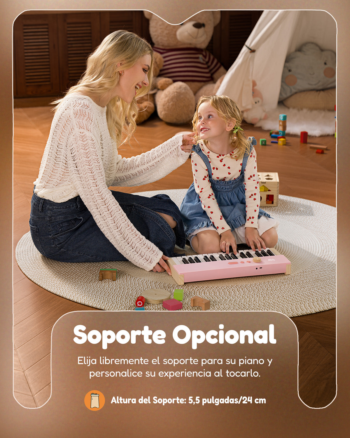 Eastar KIDO V-10 Mini teclado digital de 32 teclas/44 teclas-32 teclas Rosa##