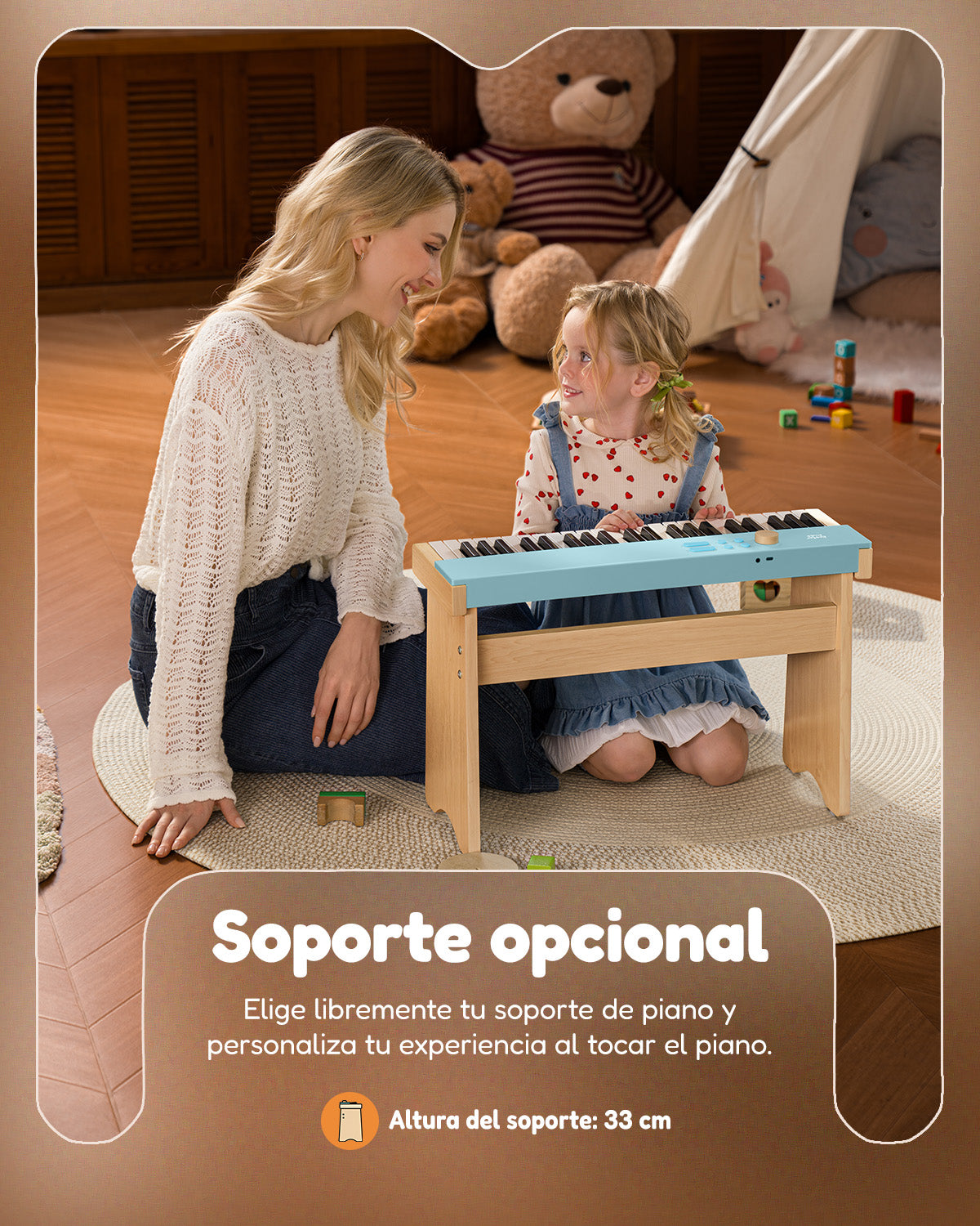 Eastar KIDO V-10 Mini teclado digital de 32 teclas/44 teclas-44 teclas con soporte Azul##