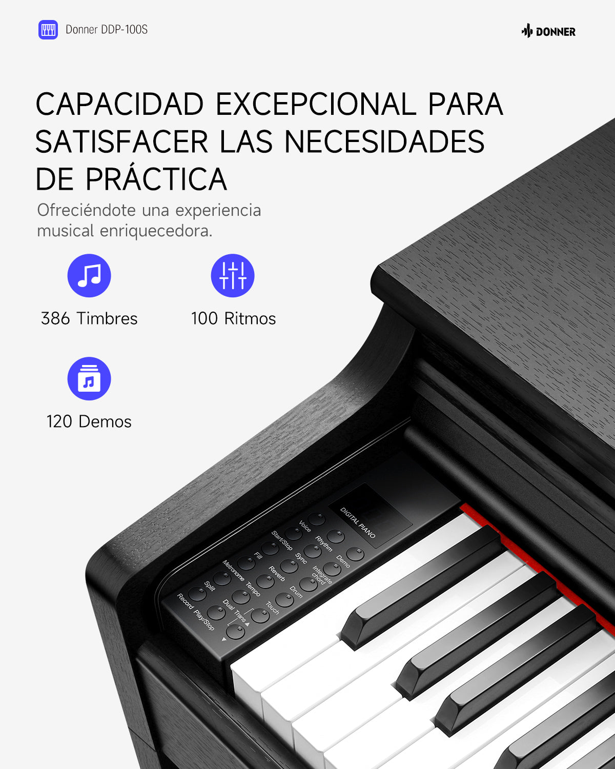 Donner DDP-100S Piano Digital con Mecanismo de Martillo Progresivo