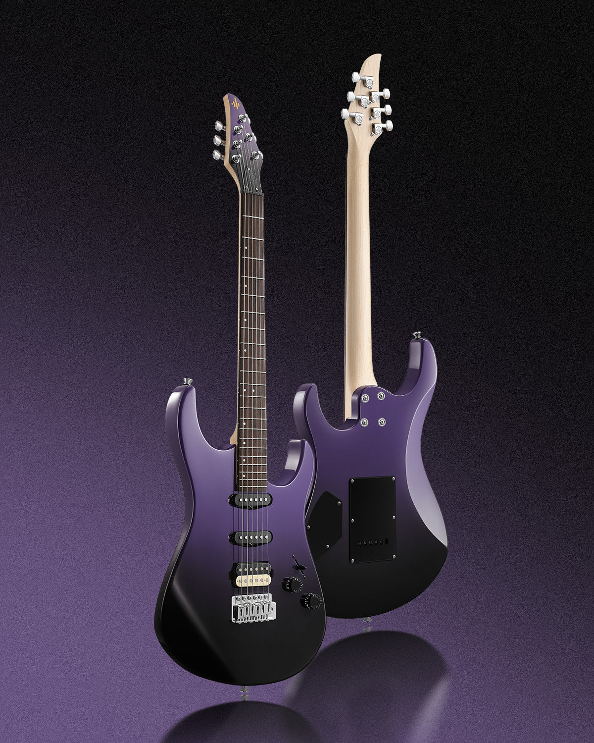 Donner DMT‑66 Guitarra eléctrica-Degradado negro a púrpura##