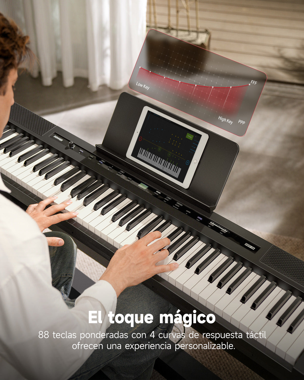 Donner DEP-16S Piano digital de acero pesado-Negro##