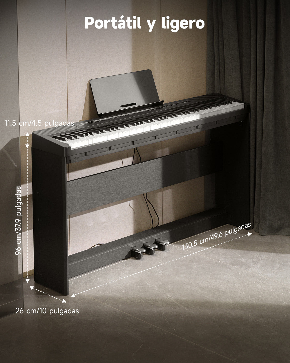 Donner DEP-16S Piano digital de acero pesado-Negro##