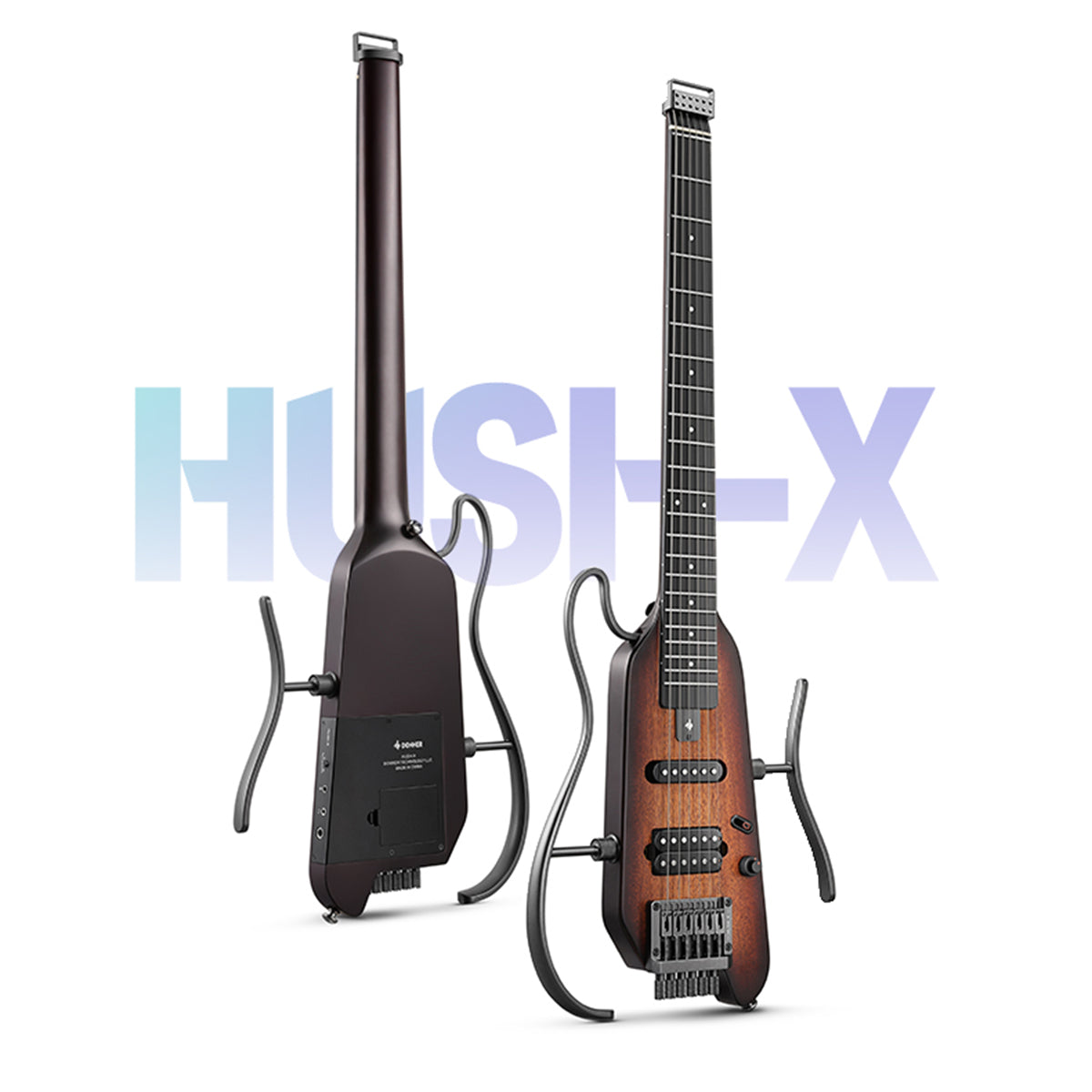 Donner HUSH™ X Guitarra eléctrica ultraligera sin cabeza-Sunburst##