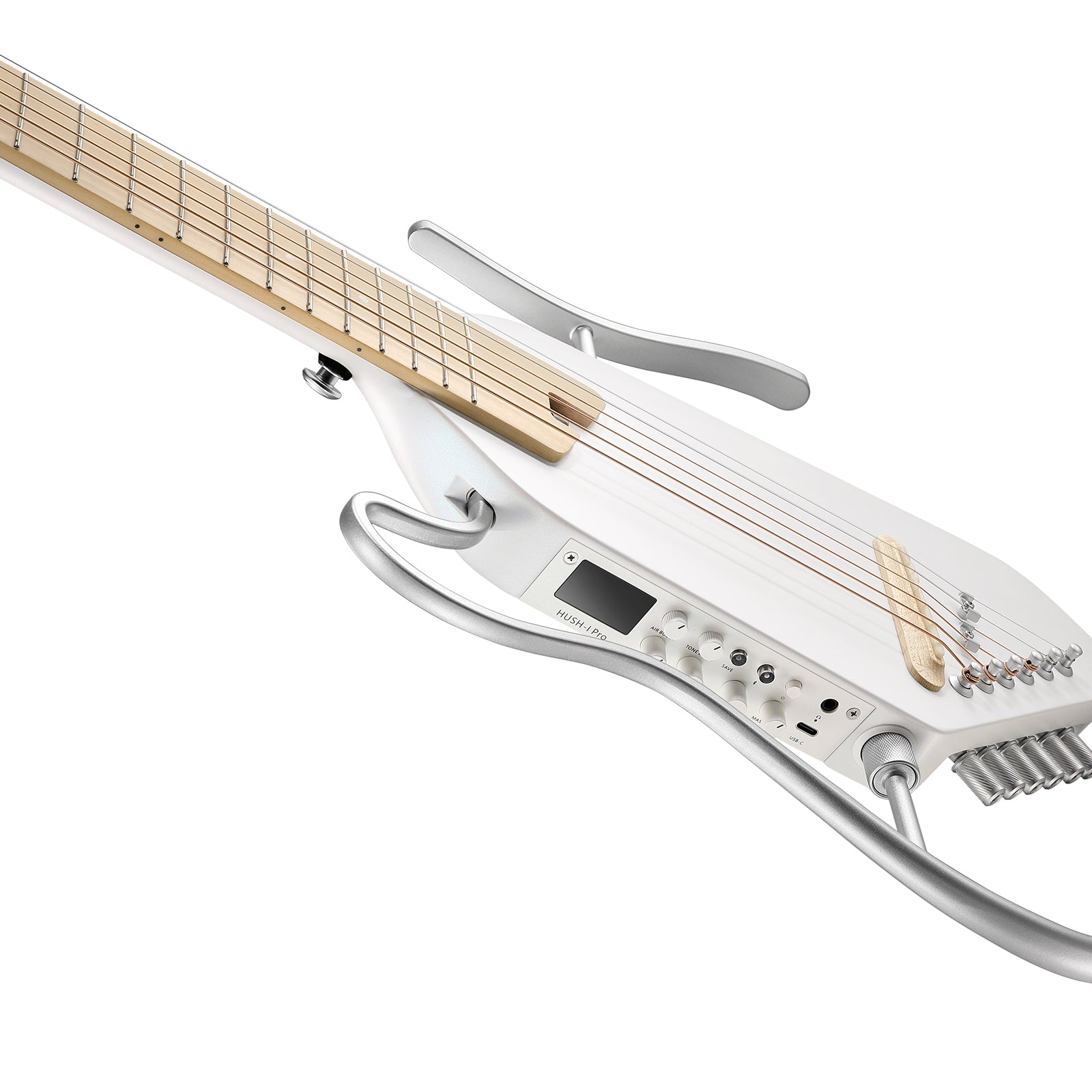 Donner HUSH-I Pro Guitarra Modos Multi Tono Guitarra de viaje-Blanco##