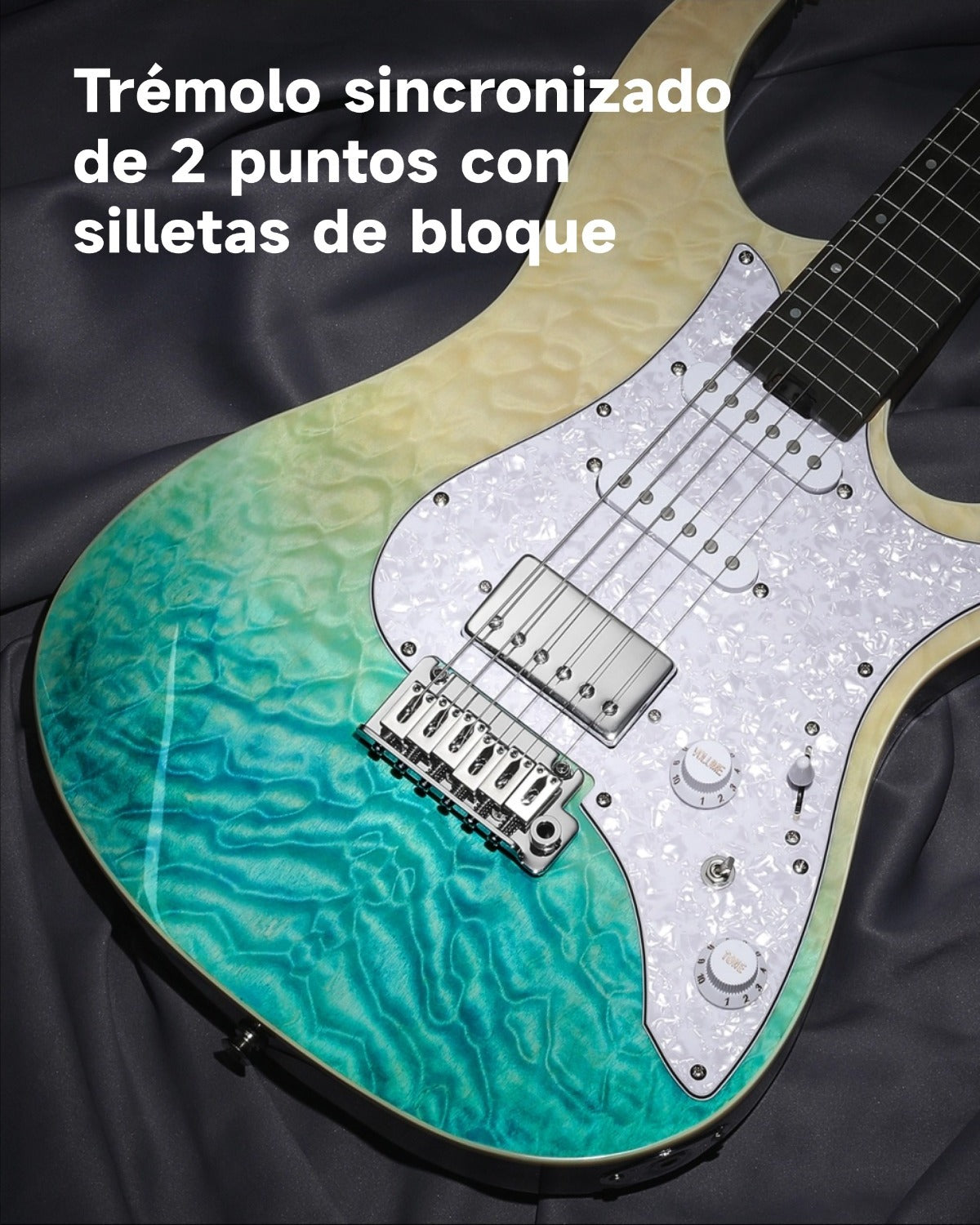 Donner DST-550 Guitarra eléctrica-Gradiente azul-amarillo##