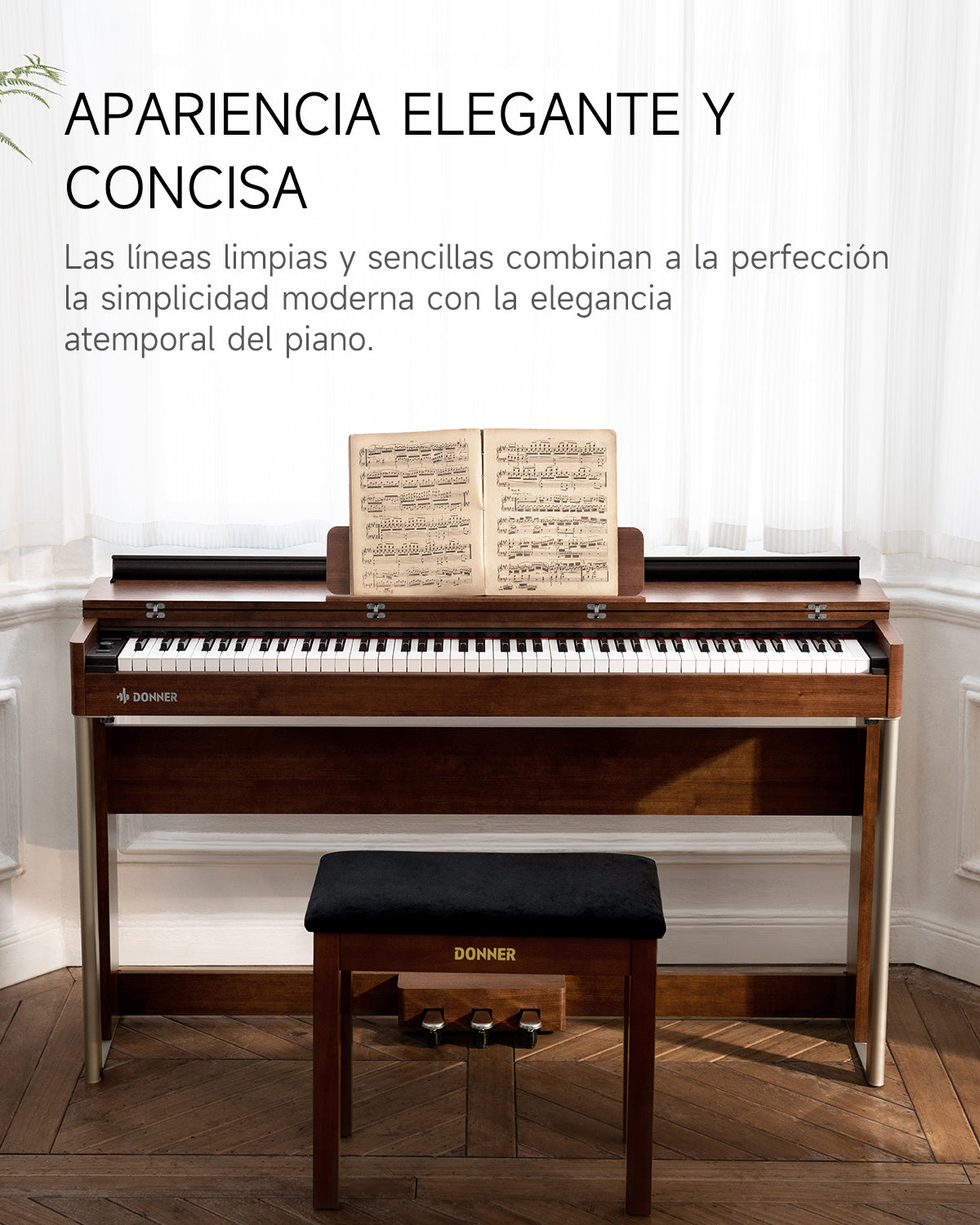 Donner DDP-200 Piano Digital con Acción de Martillo Graduada-DDP-200MK2 Versión actualizada##